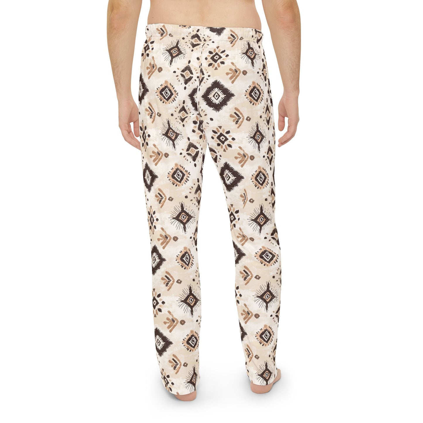Men’s Neutral Boho Pajama Pants | Earth Tone Abstract Lounge Pants | Minimalist Sleepwear | Polyamory & ENM Friendly