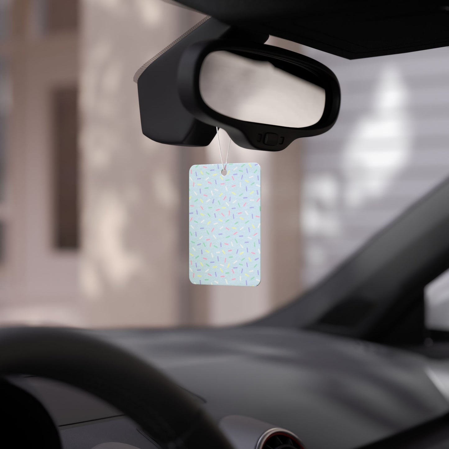 Pastel Sprinkle Car Air Freshener – Cute Confetti Aesthetic Hanging Diffuser | Pine, New Car & Black Ice Scents
