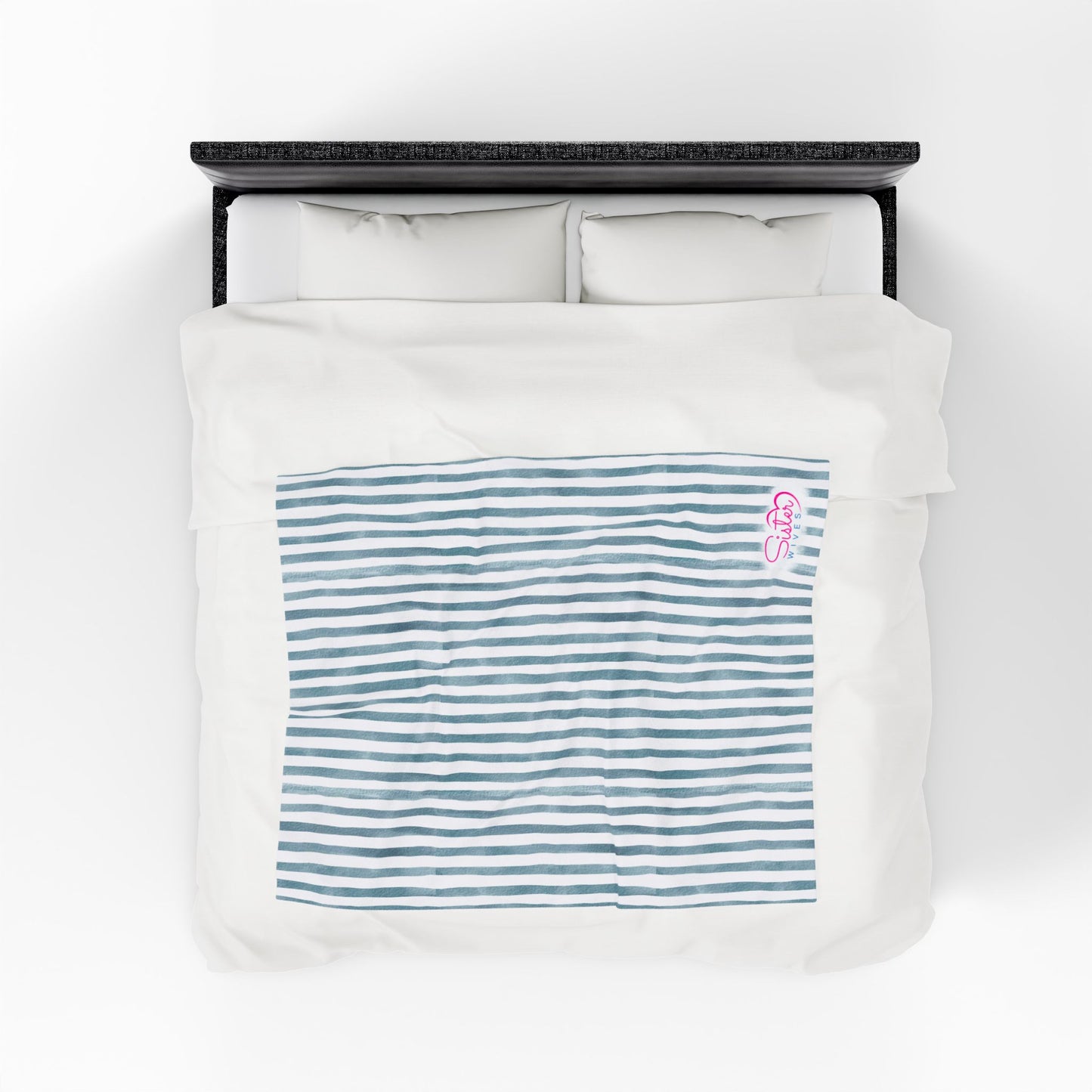 Soft Stripe Throw Blanket – Polyamory Sisterwives ENM Friendly Home Decor | Swinger Lifestyle Cozy Blanket | Minimalist Blush Stripe Throw