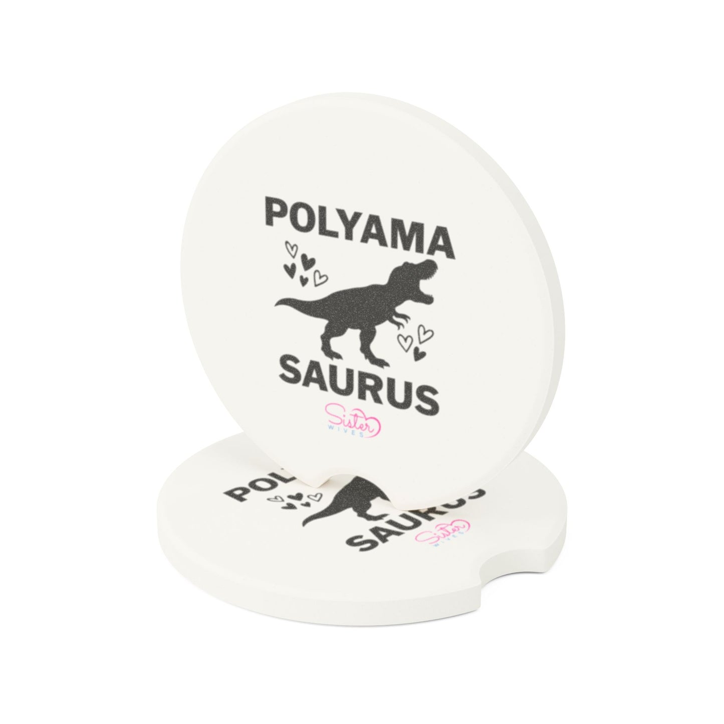 Soapstone Car Coaster Polyamory Dinosaur