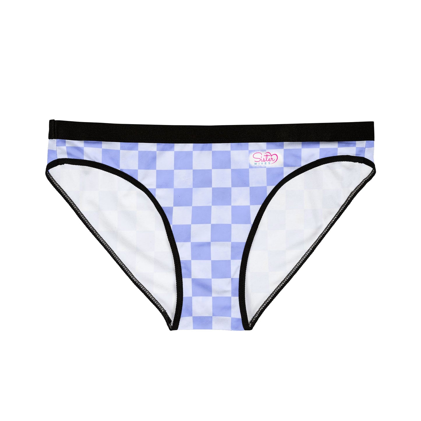 Blue Checker Women’s Panties | Aesthetic Bikini Cut Underwear | ENM & Polyamory Friendly Sisterwives Lingerie