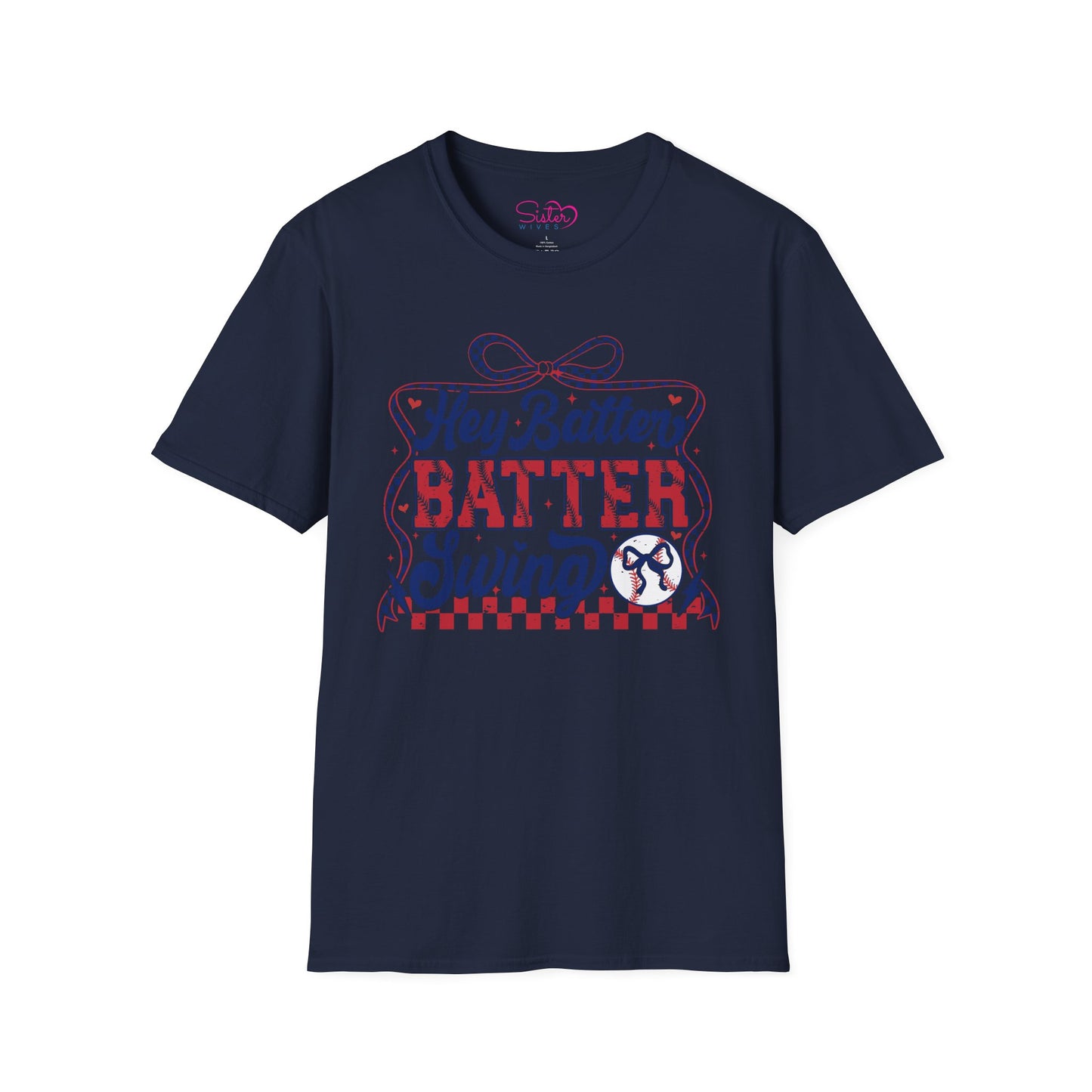 Hey Batter Batter Swing T-Shirt | Playful Swinger Humor Tee | ENM & Polyamory Lifestyle Apparel
