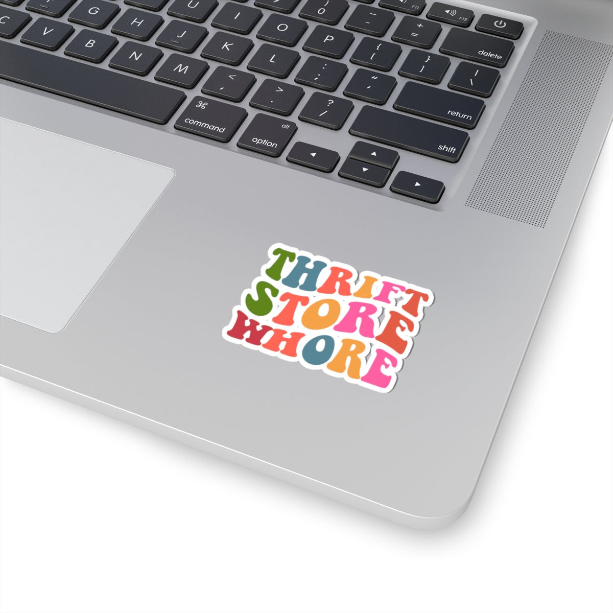 Thrift Store Whore Kiss Cut Sticker – Funny Thrifting Vinyl Sticker | Vintage Lover Laptop Decal | Bold Statement Sticker