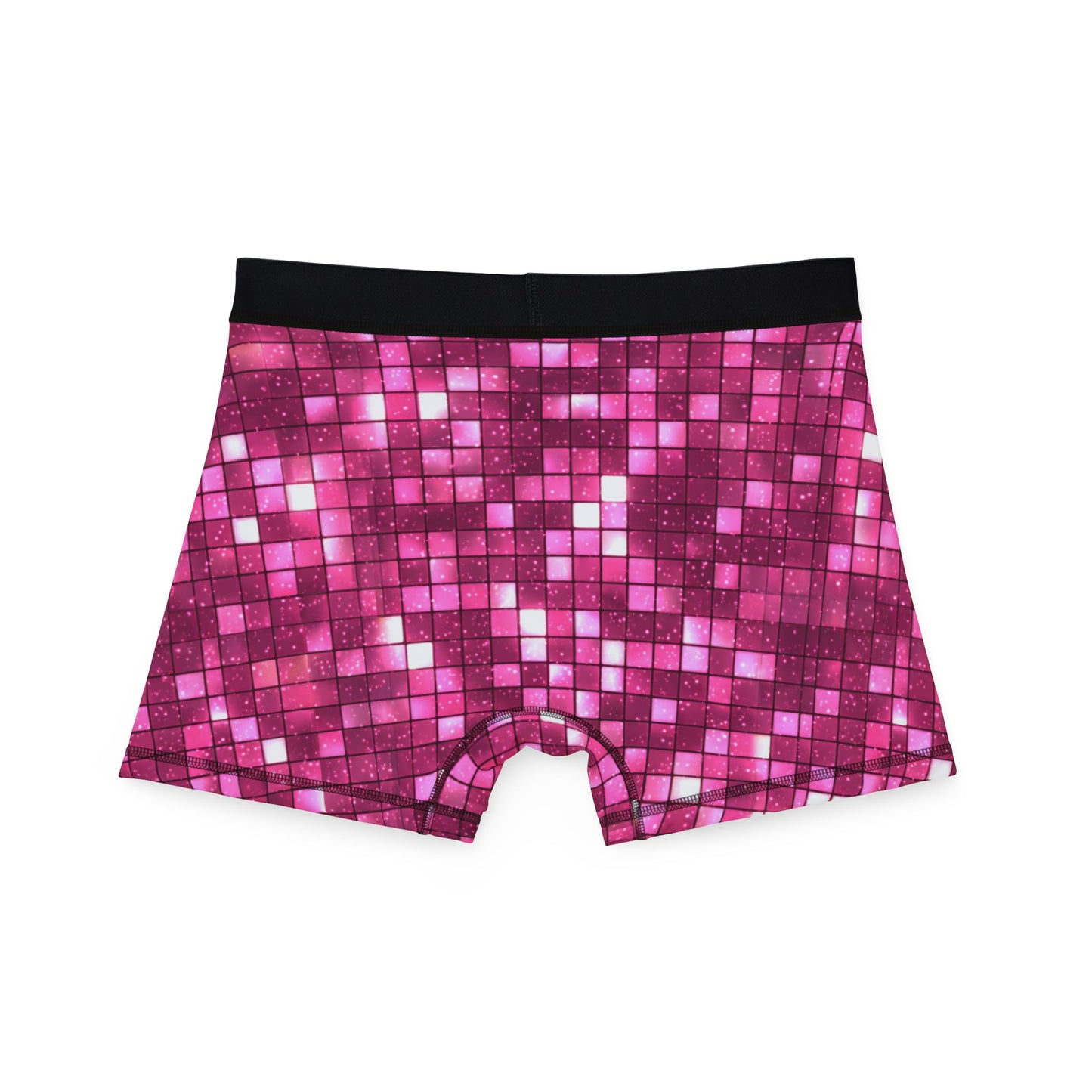 Men’s Valentine’s Mosaic Boxer Briefs – Pink Pixel Heart Boxers, Polyamory & Swinger Friendly Underwear, ENM Pride, Matching Couples Sets Available
