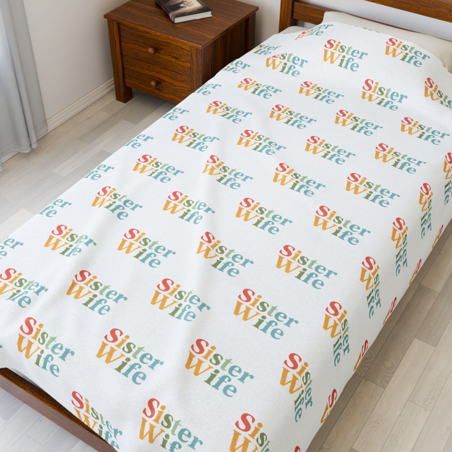 Sister Wife Rainbow Blanket – Polyamory & Ethical Non-Monogamy Plush Throw | Cozy Sisterwives Pride Bedding