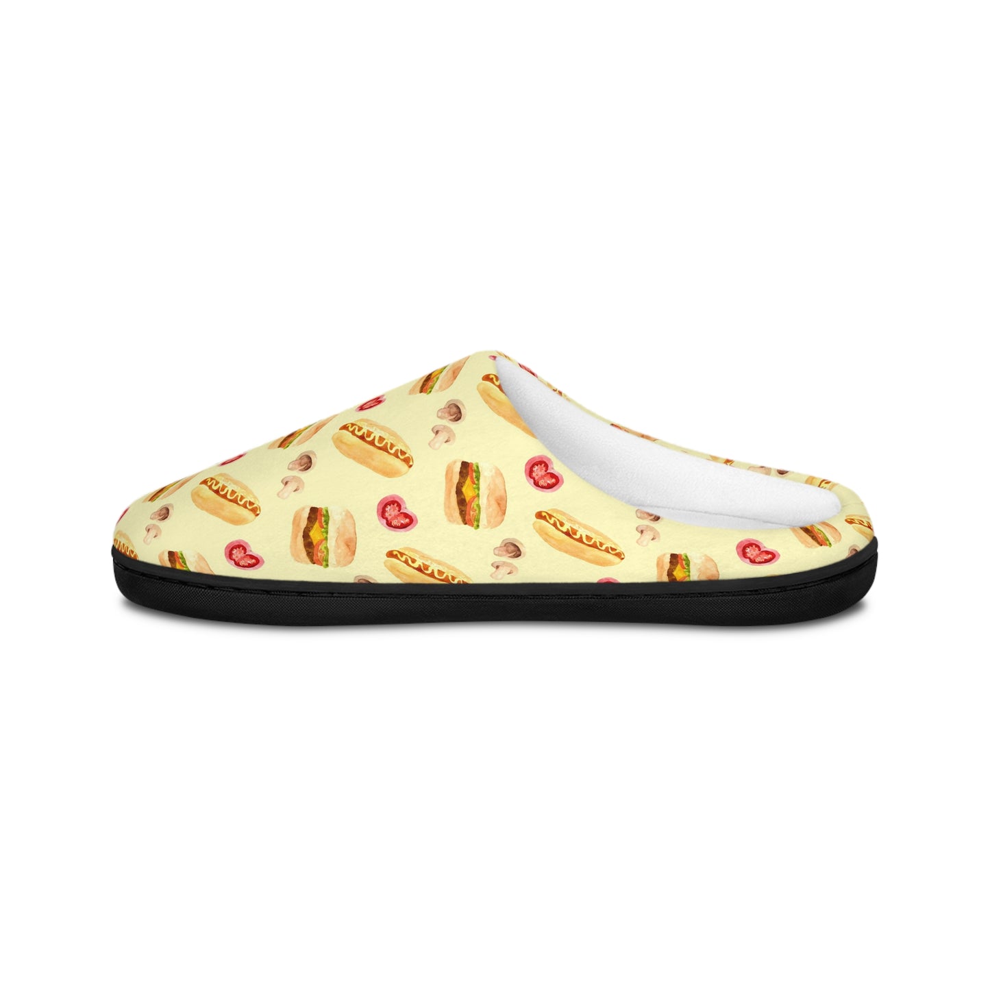 Men’s BBQ Slippers – Grill & Cookout Indoor House Shoes | Funny Food Print Slippers | Cozy Non-Slip Men’s Slippers