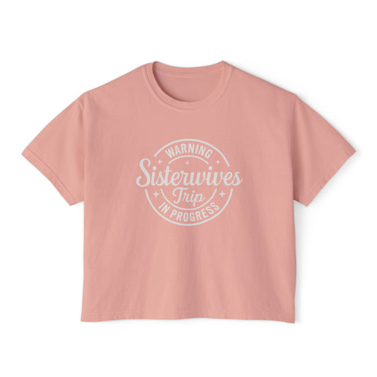WARNING Sister Wives Trip in Progress Women's Boxy Tee, Matching Couples T-Shirt
