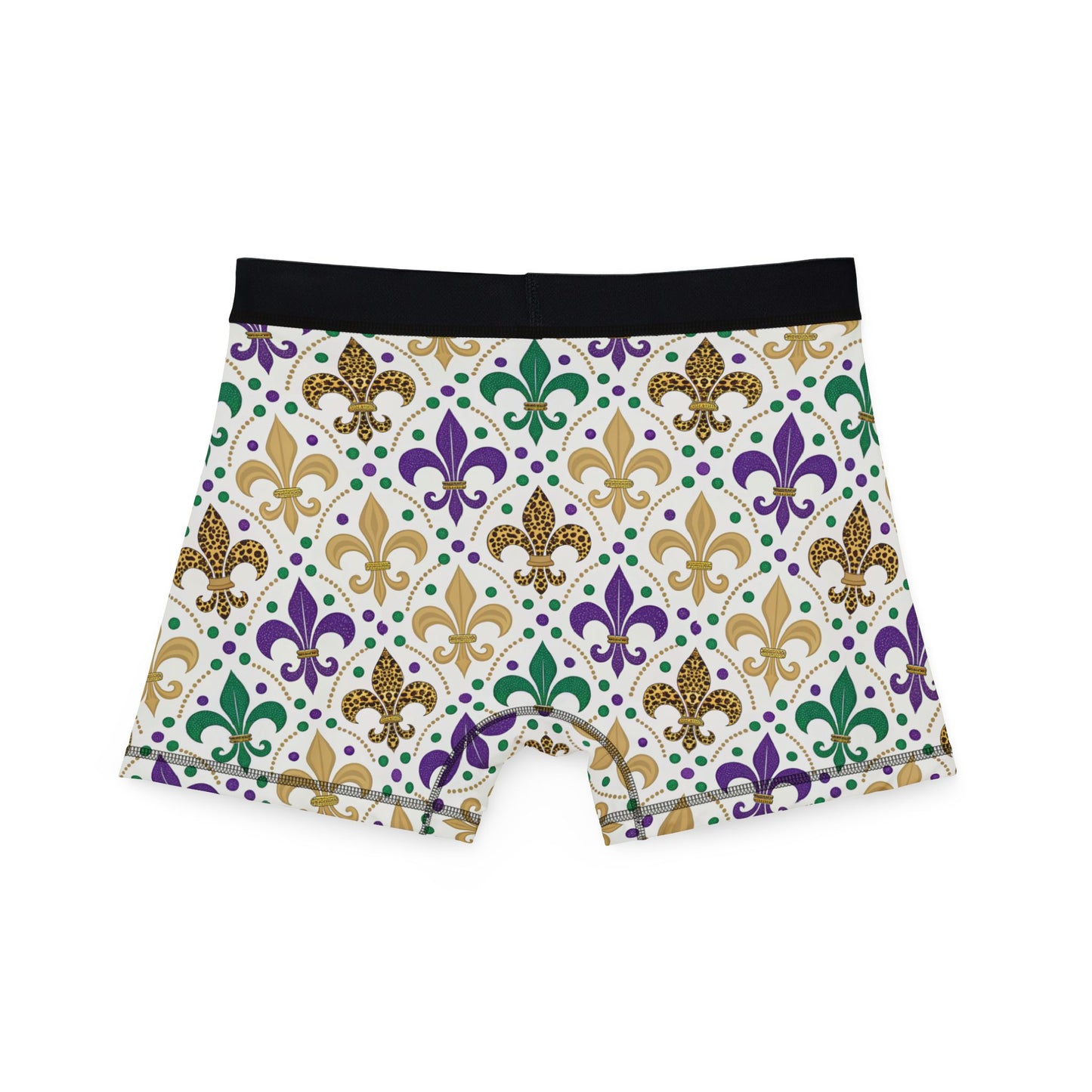 Mardi Gras Cheetah Print Men’s Boxer Briefs | Polyamory ENM Pride Underwear, Matching Couples Underwear