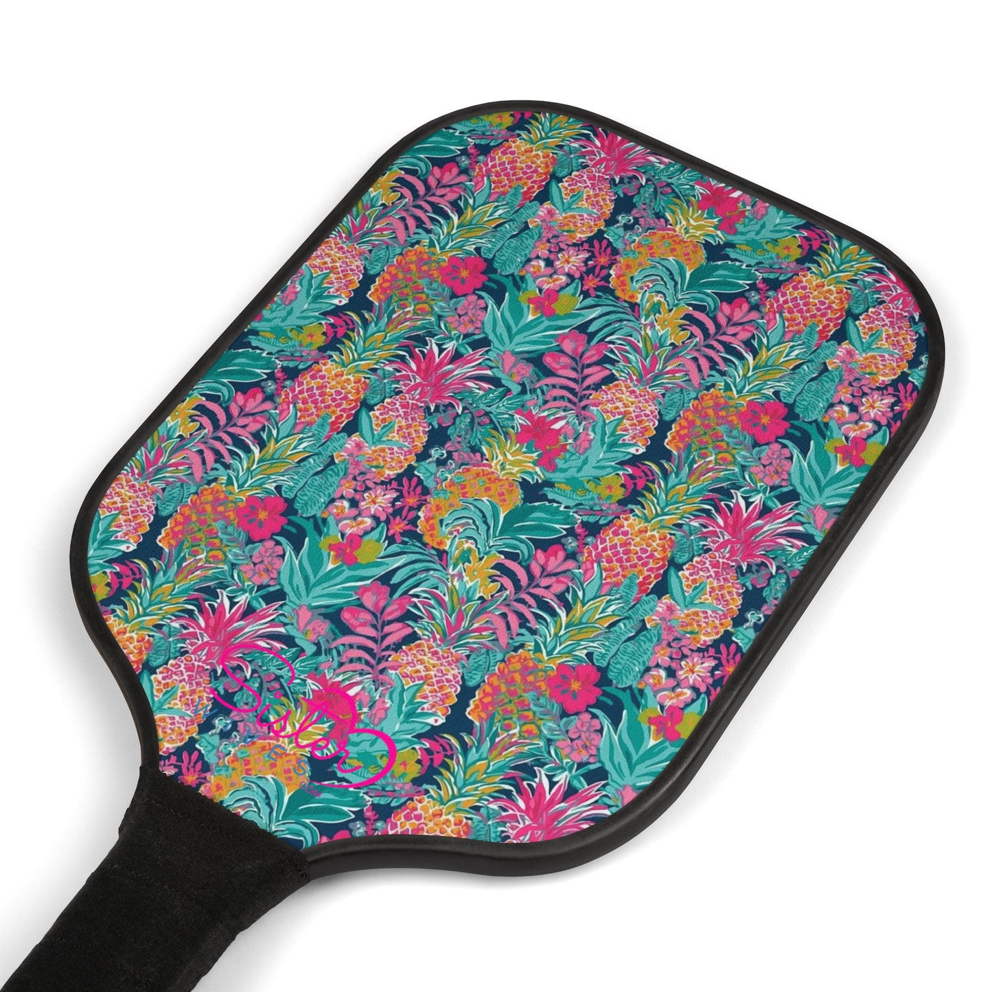 Preppy Pineapple Blue Colorful Pickleball Paddle Set By SisterWives | Fun Outdoor Sports Gear | Perfect Gift for Players | Summer Activities | Birthday, Sports Event, Family Fun