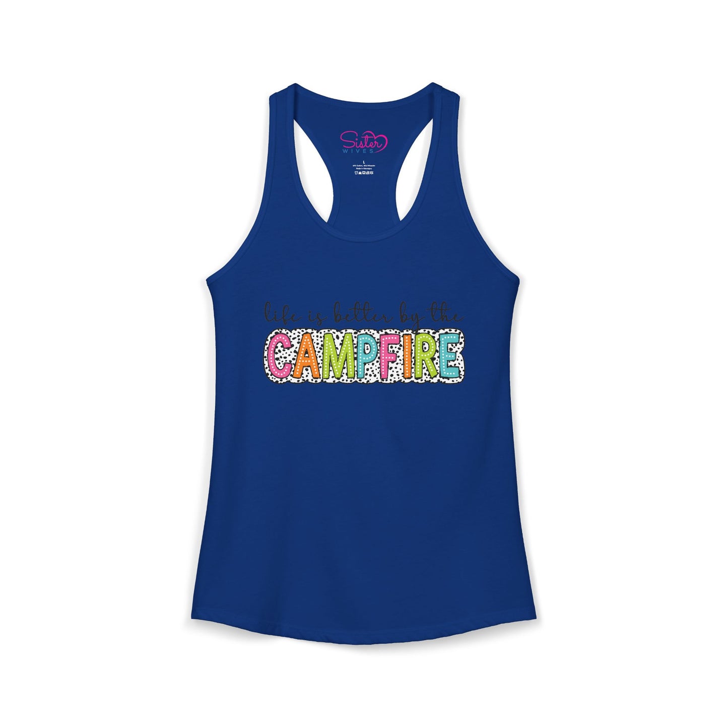Campfire Racerback Tank | Cozy Outdoorsy Summer Tank Top | Chosen Family Camping Shirt | Inclusive Lifestyle Apparel