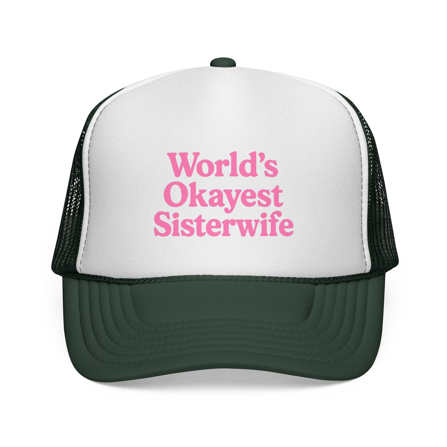 World's Okayest Sisterwife Trucker Cap, Funny Gift for Sisters, Unique Headwear for Events, Casual Style, Best for Family Gatherings