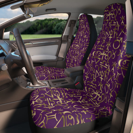 Celestial Polyamory Car Seat Covers – Astrology & Cosmic Interior Decor | ENM, Non-Monogamy & Pride-Friendly Auto Accessories
