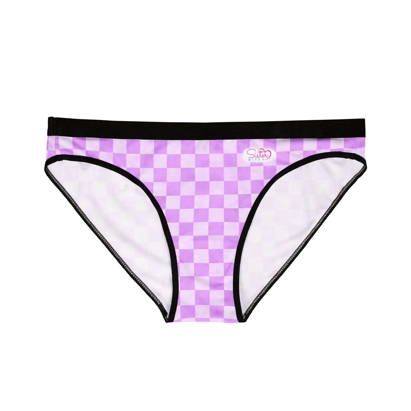 Purple Checker Women’s Panties | Aesthetic Bikini Cut Underwear | ENM & Polyamory Friendly Lingerie