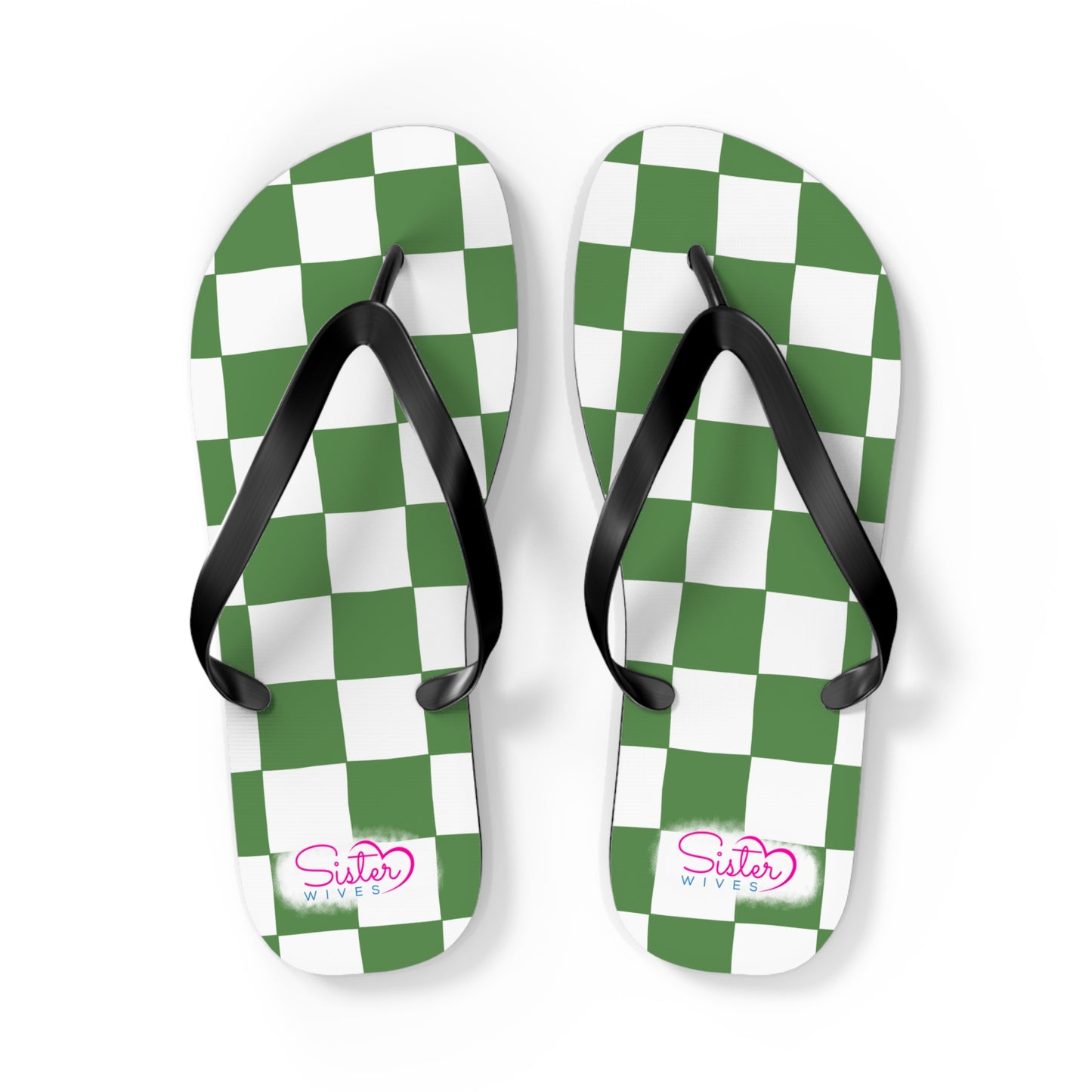Green Checkered Flip Flops | Summer Sandals for ENM, Poly & Open Relationship Lifestyle