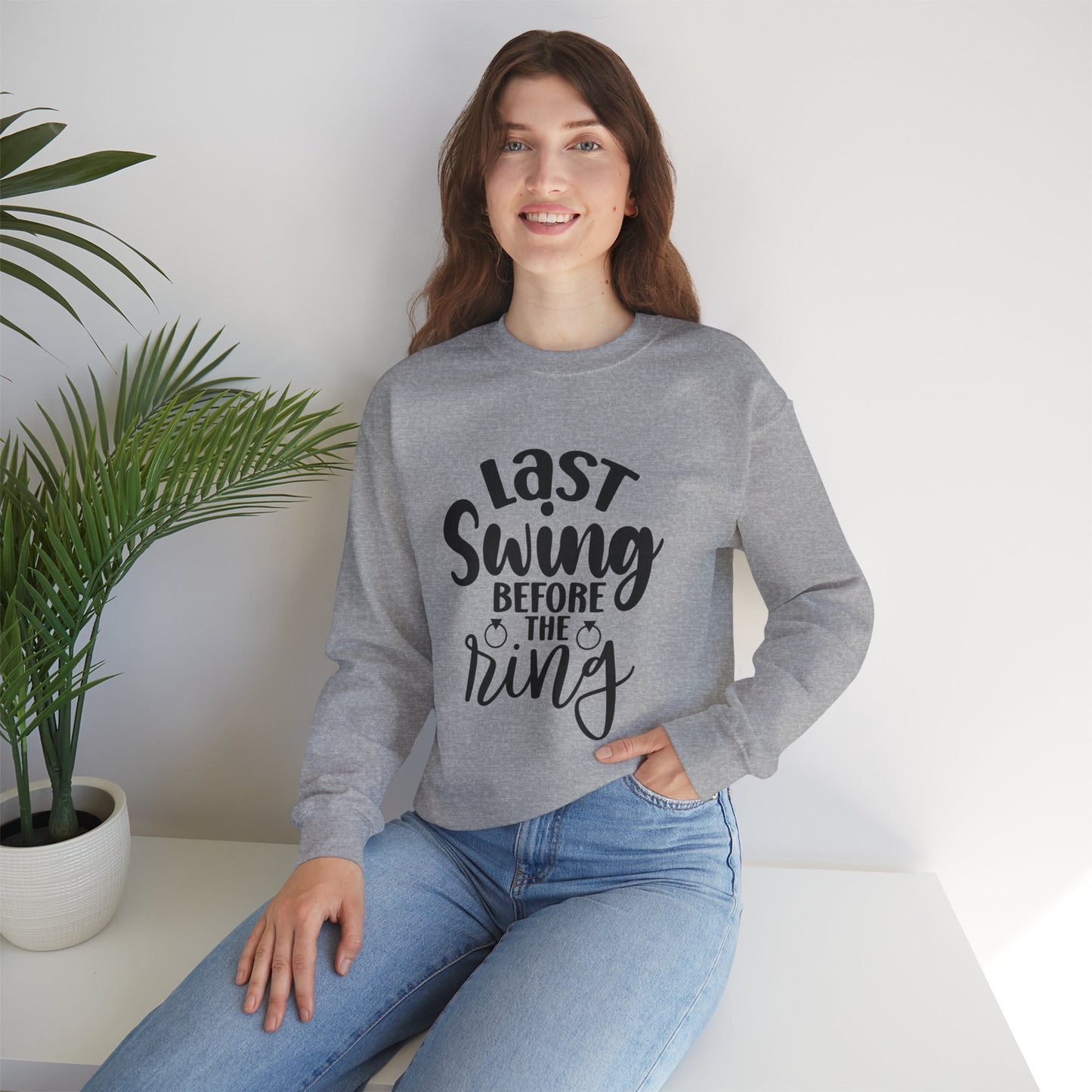 Last Swing Before the Ring Crewneck Sweatshirt | Funny Bachelorette Pullover | Swinger & ENM Friendly Bridal Apparel | Cozy Pre-Wedding Sweatshirt