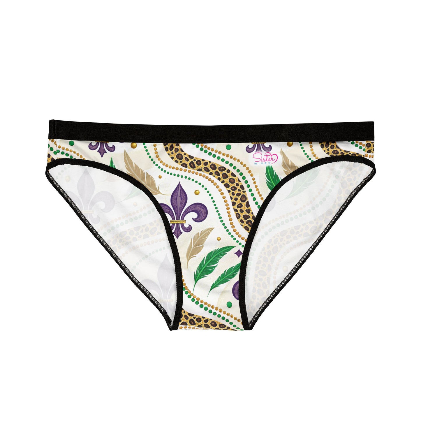 Mardi Gras Print Ladies Panties | Matching Couple & Throuple Polyamory Underwear