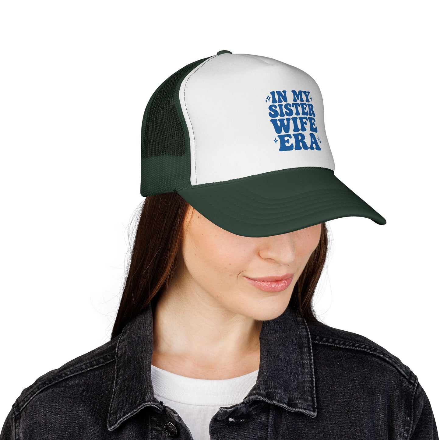 Blue In My Sisterwife Era Trucker Hat – Retro Mesh Cap, Adjustable Snapback