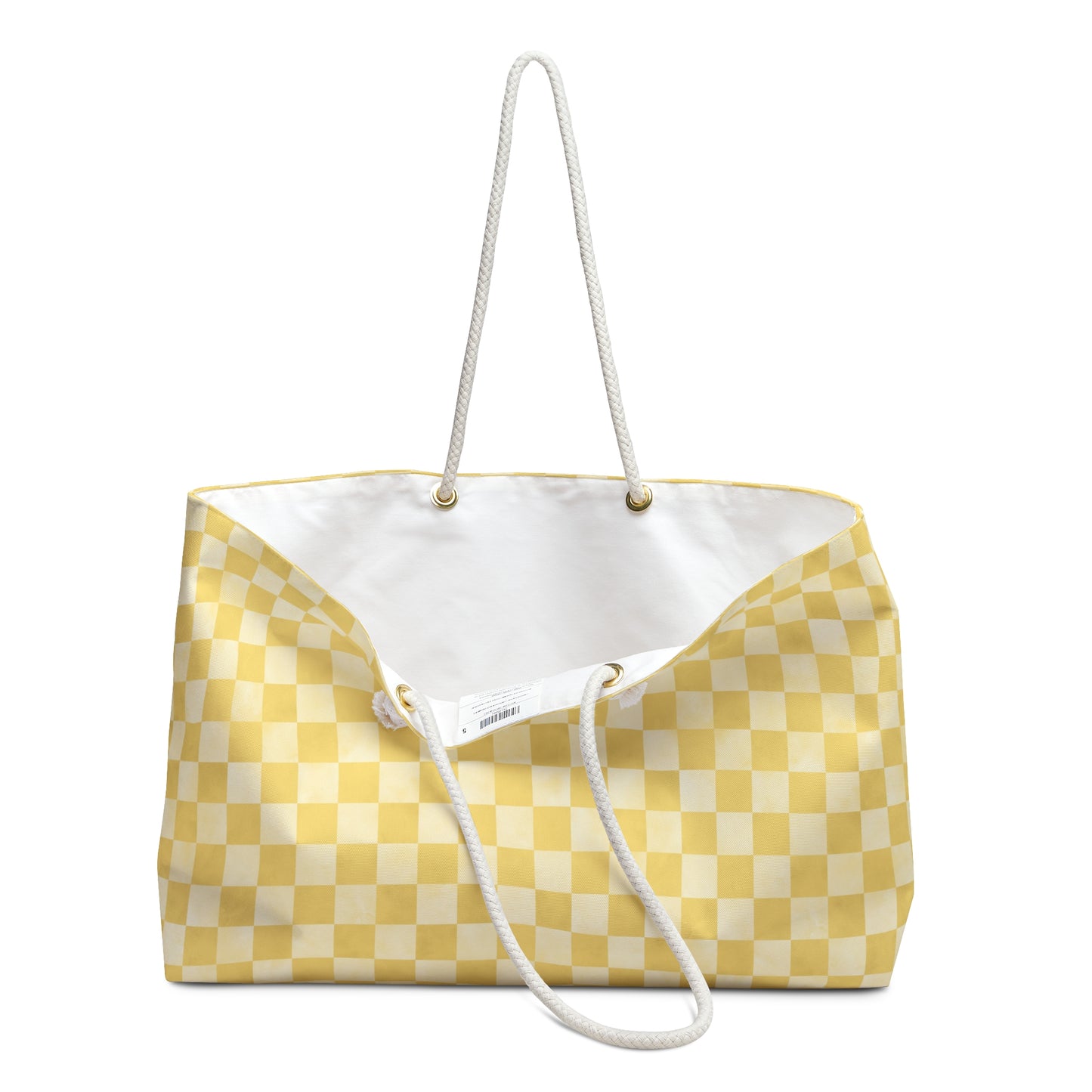 Yellow Checker Weekender Bag | Cozy Travel Tote | ENM & Polyamory Friendly Overnight Bag | Chosen Family Aesthetic Carryall