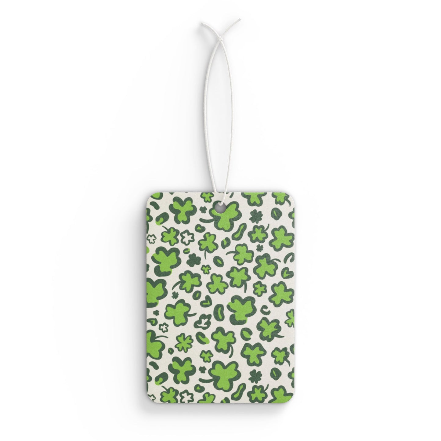 Green Clover Car Air Freshener – Lucky Retro Aesthetic Hanging Diffuser | Pine, New Car & Black Ice Scents