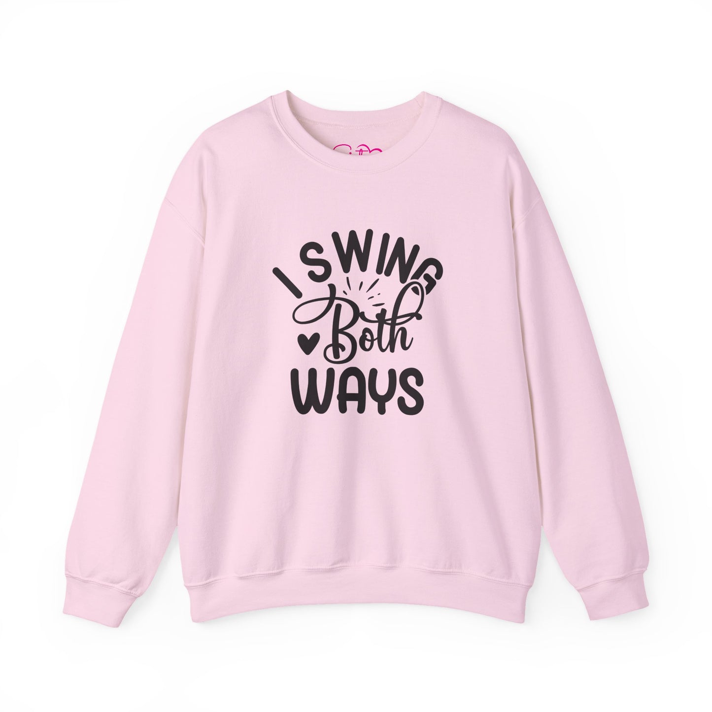 I Swing Both Ways Crewneck Sweatshirt | Bisexual & Swinger Humor Pullover | ENM Friendly Cozy Sweatshirt | Inclusive Relationship Apparel