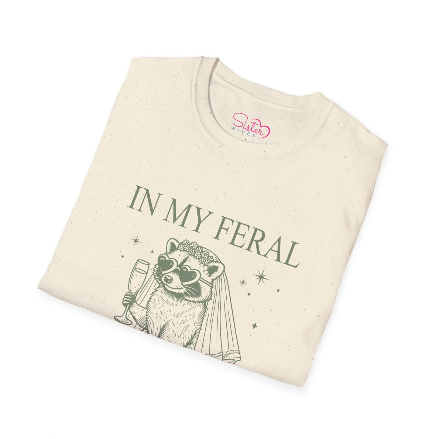 In My Feral Bride Era Shirt – Funny Bachelorette Party Tee, Chaotic Bride Humor Wedding Shirt, Poly-Friendly Unisex Gildan 64000
