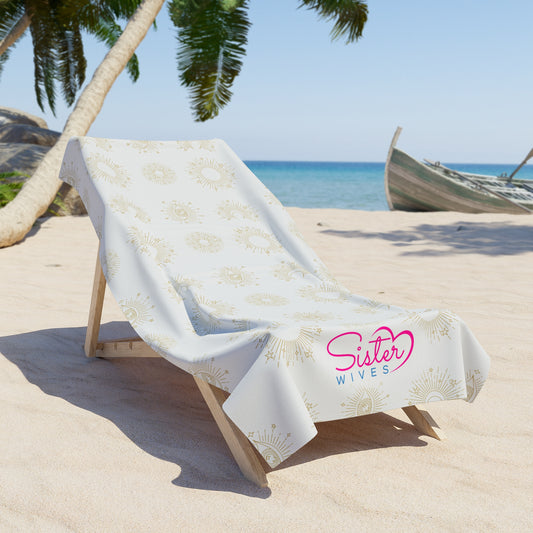 Celestial Zodiac Polyamory Beach Towel | ENM & Non-Monogamy Friendly Astrology, Zodiac & Magical Aesthetic Pool Towel