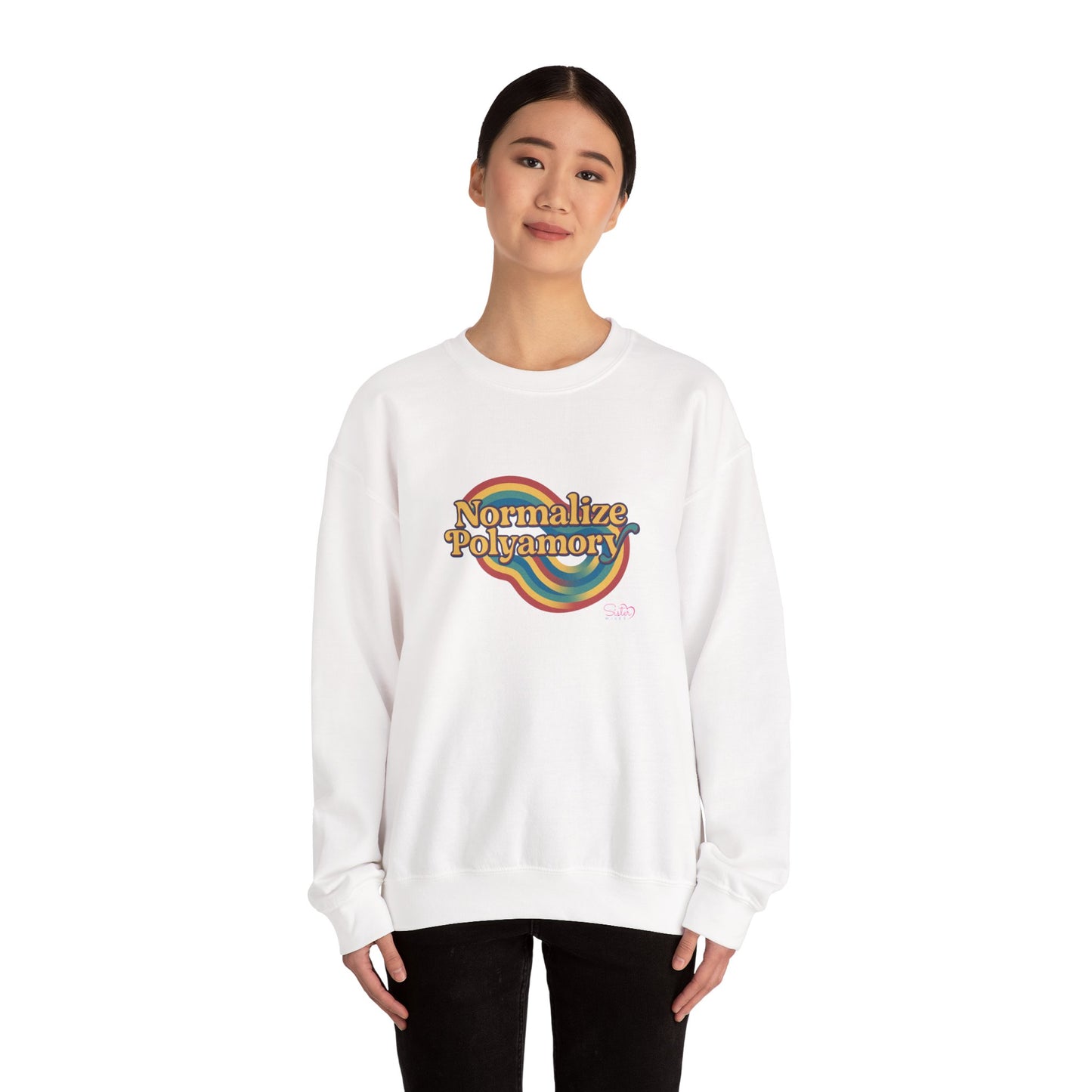 Normalize Polyamory Sweatshirt – Ethical Non-Monogamy Unisex Crewneck | Poly Pride & Relationship Visibility Apparel