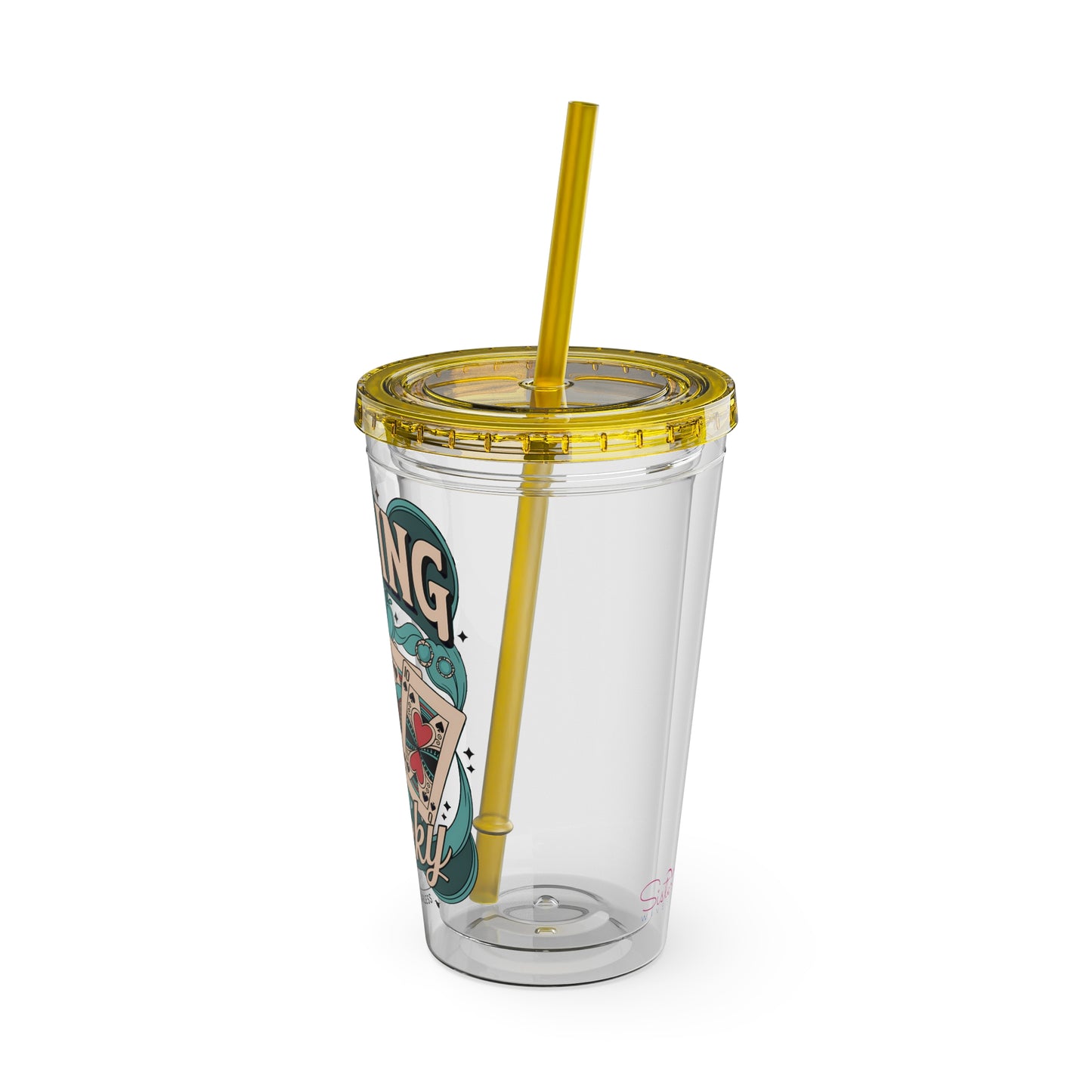 Feeling Lucky? Swinger Lifestyle 16oz Sunsplash Tumbler | Polyamory Pride Cup | ENM Drinkware | Ethical Non-Monogamy Gift | Open Relationship Aesthetic | Lifestyle Party Travel Cup