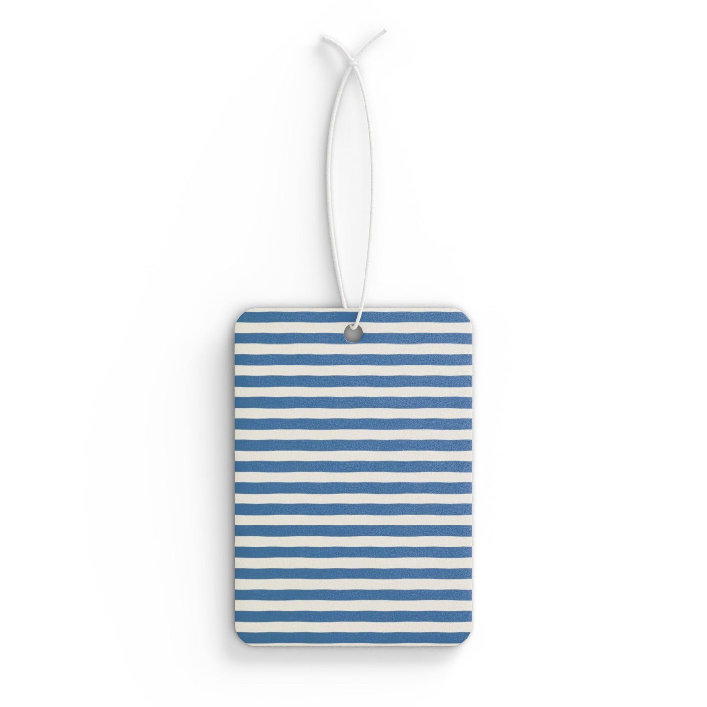 Blue Stripe Car Air Freshener – Coastal Minimalist Aesthetic Hanging Diffuser | Pine, New Car & Black Ice Scents