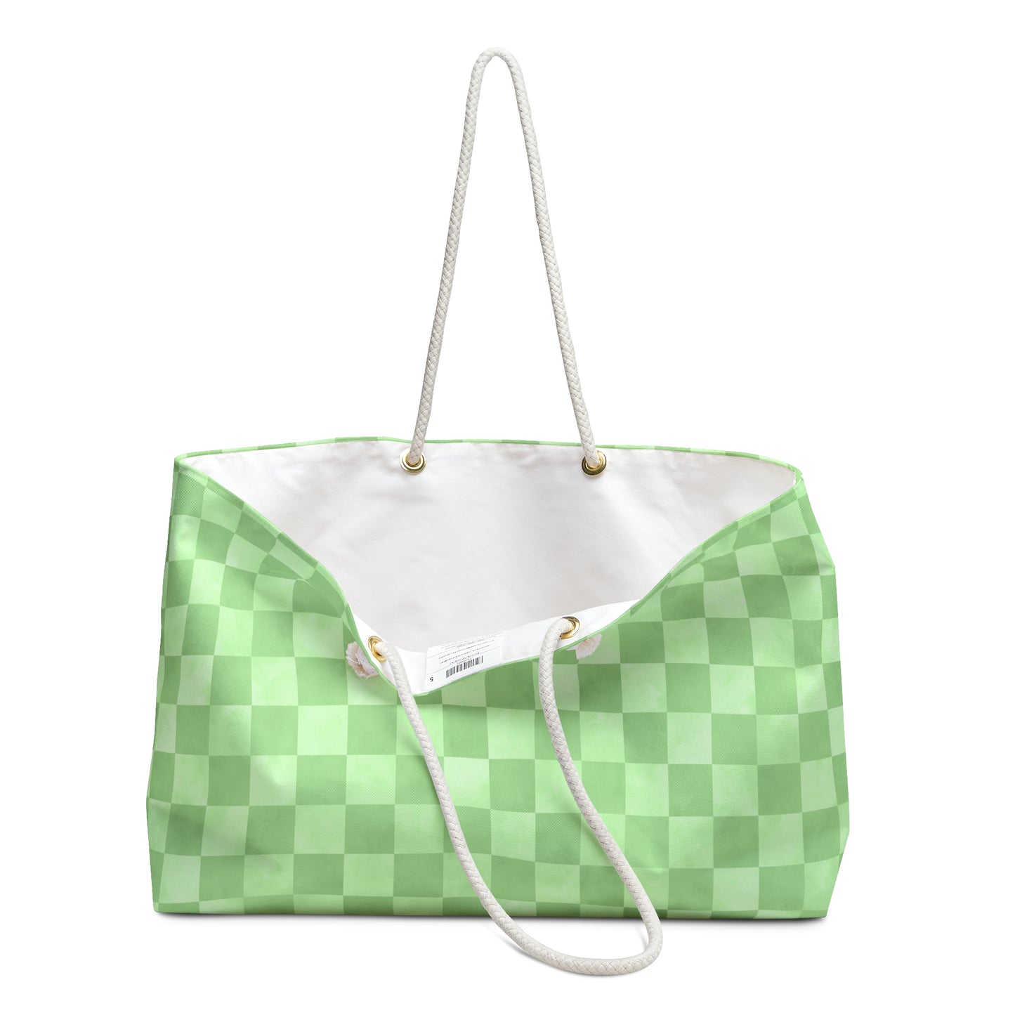 Green Checker Weekender Bag | Cozy Travel Tote | ENM & Polyamory Friendly Overnight Bag | Chosen Family Aesthetic Carryall
