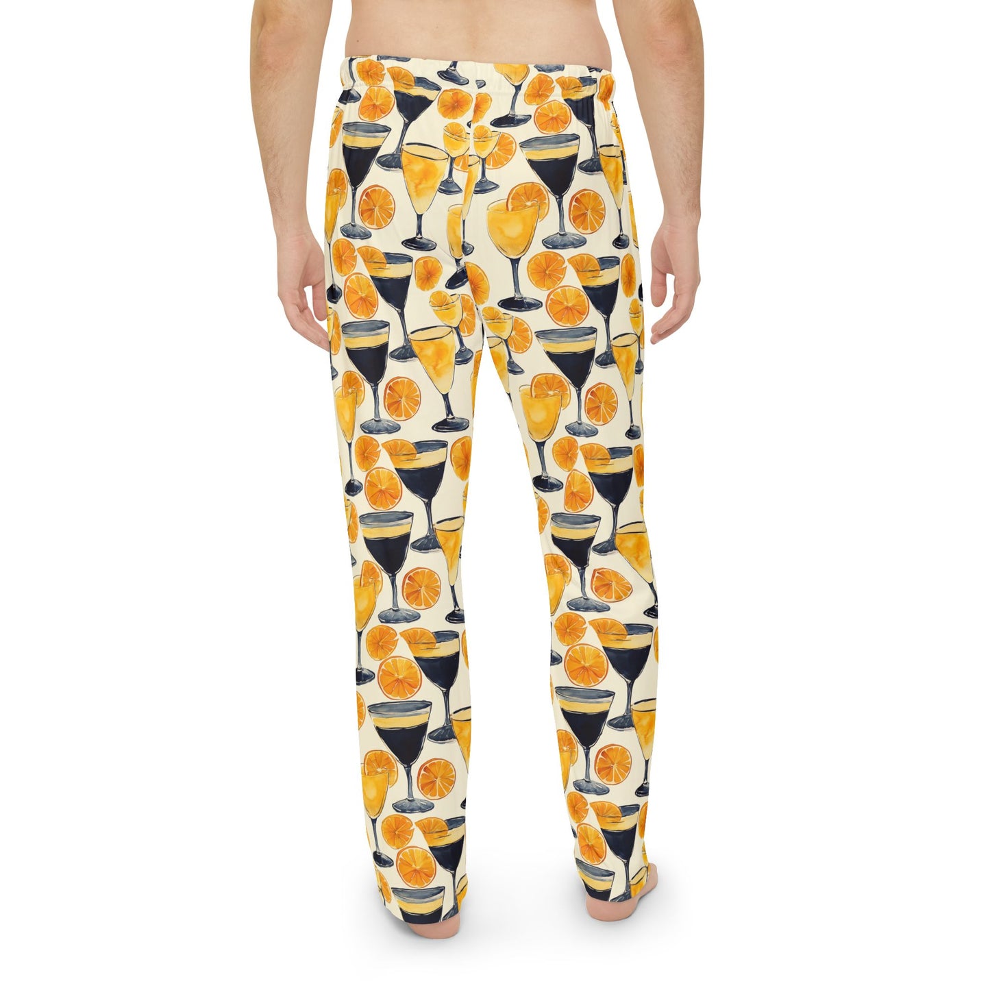 Men’s Citrus Cocktail Pajama Pants | Citrus Martini Lounge Pants | Playful Bar Cart Sleepwear | Polyamory & ENM Friendly