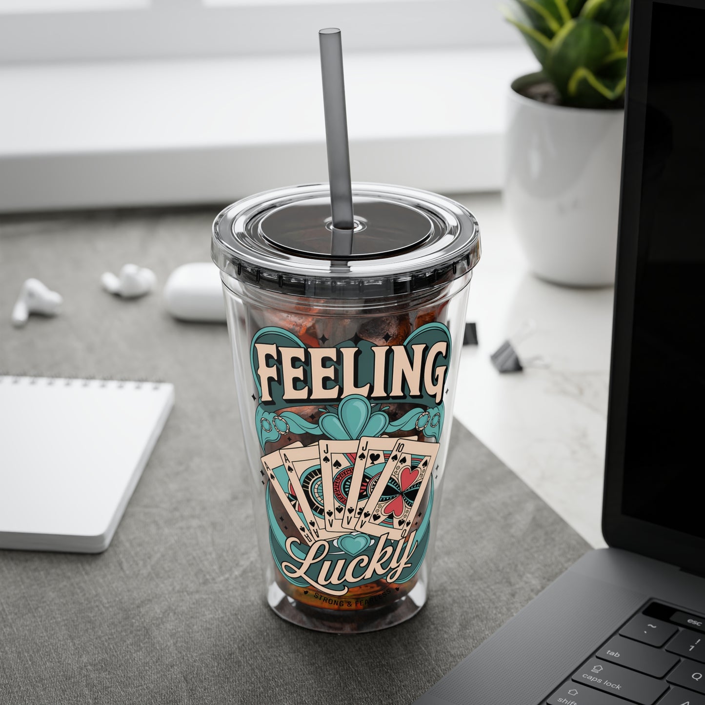 Feeling Lucky? Swinger Lifestyle 16oz Sunsplash Tumbler | Polyamory Pride Cup | ENM Drinkware | Ethical Non-Monogamy Gift | Open Relationship Aesthetic | Lifestyle Party Travel Cup