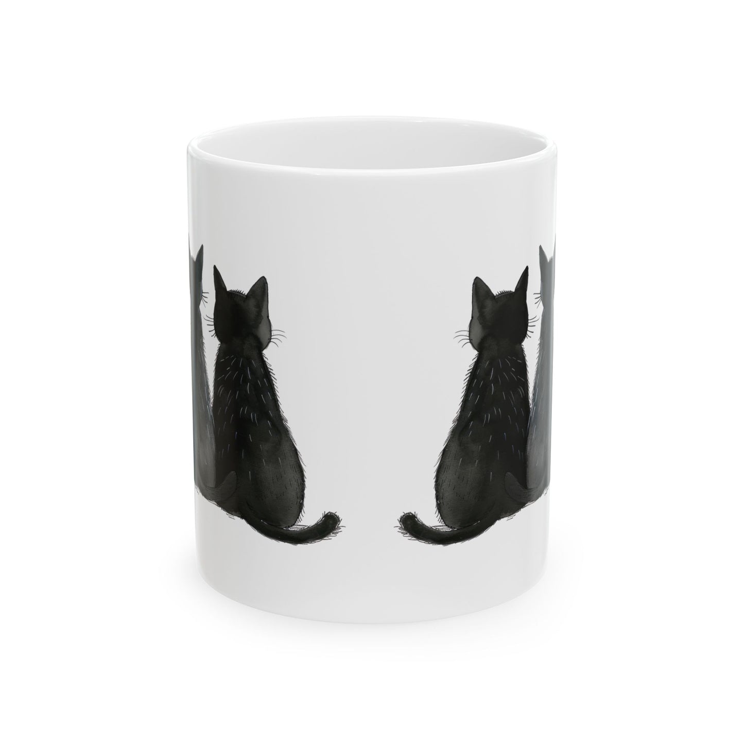 Three Black Cats Mug | Chosen Family Coffee Cup | Polyamory & Sisterwives Symbol Mug | Ethical Non-Monogamy Gift | Cozy Ceramic Mug