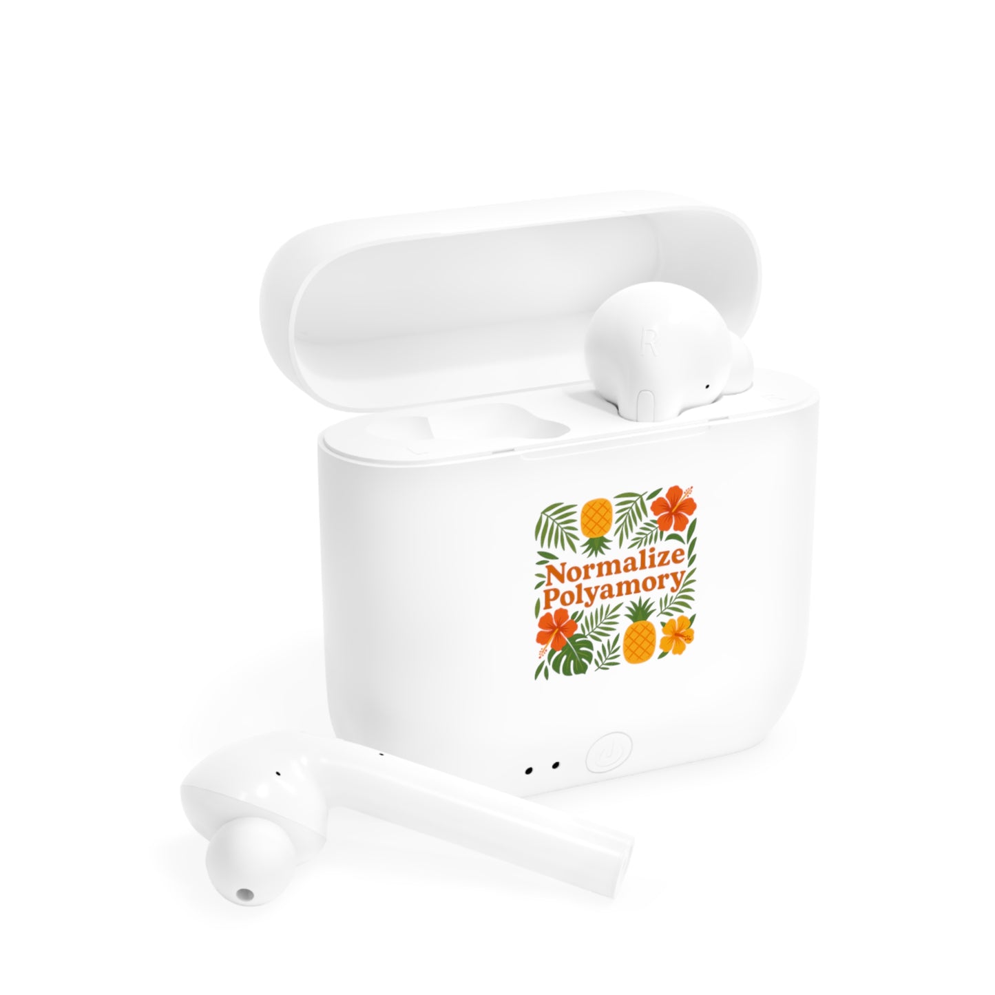 Normalize Polyamory Wireless Earbuds, Wireless Ear Buds Cover, Fun Tech Accessory, Gift for Music Lovers, Modern Chic