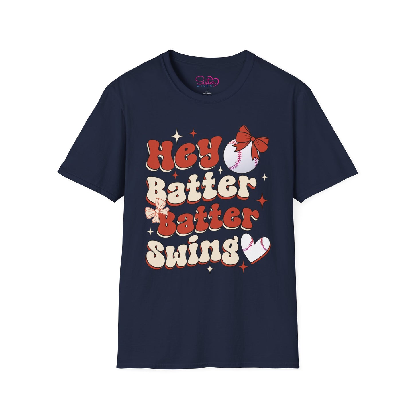 Hey Batter Batter Swing T-Shirt | Playful Swinger Humor Tee | ENM & Polyamory Lifestyle Apparel