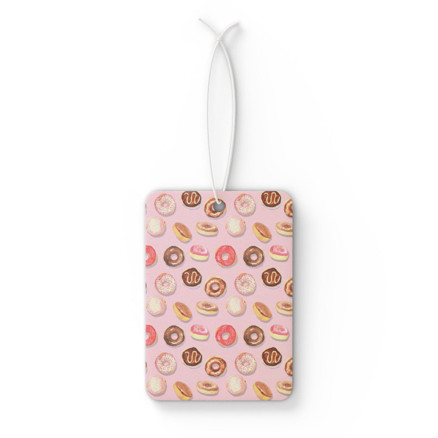 Pink Donut Aesthetic Car Air Freshener – Cute Pastel Foodie Hanging Diffuser | Pine, New Car & Black Ice Scents