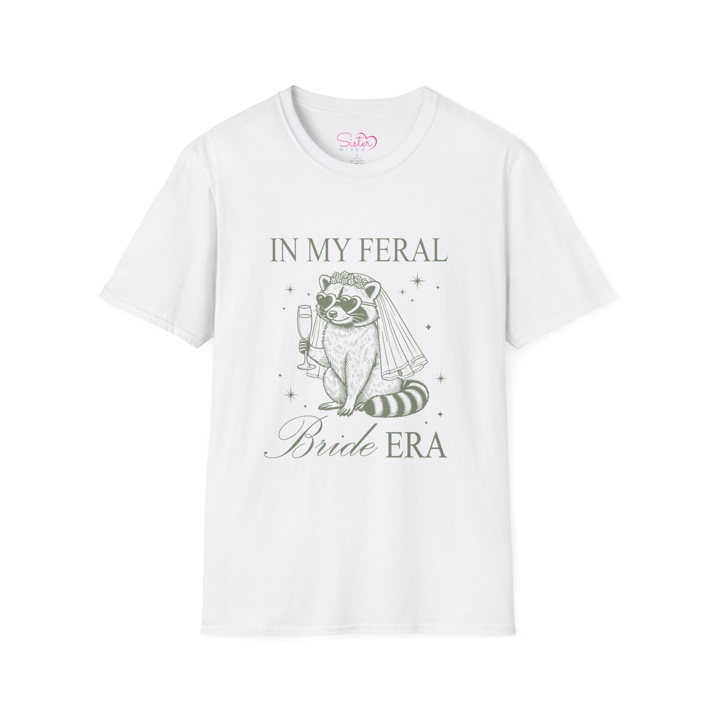 In My Feral Bride Era Shirt – Funny Bachelorette Party Tee, Chaotic Bride Humor Wedding Shirt, Poly-Friendly Unisex Gildan 64000