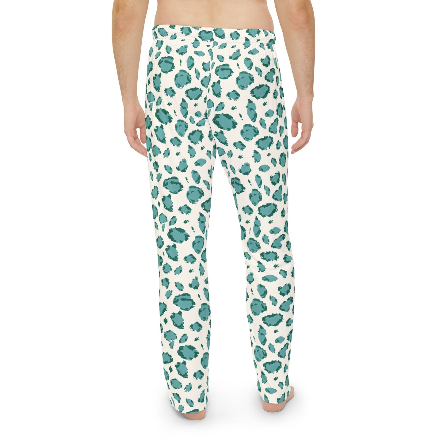 Men's Blue Leopard Print Pajama Pants Men’s Boho Abstract Pajama Pants | Teal & Blue Modern Lounge Pants | Polyamory & ENM Friendly Sleepwear | Soft Cozy Gift