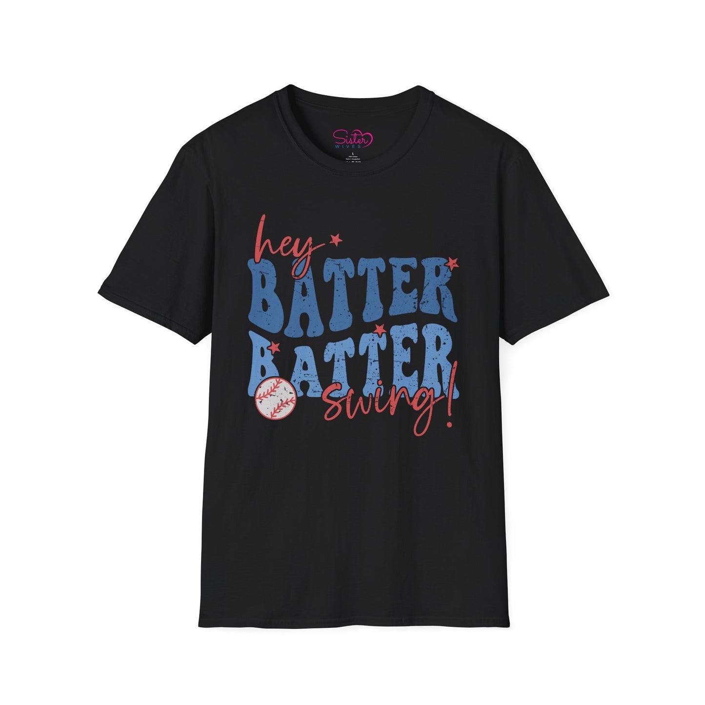 Hey Batter Batter Swing T-Shirt | Playful Swinger Humor Tee | ENM & Polyamory Lifestyle Apparel