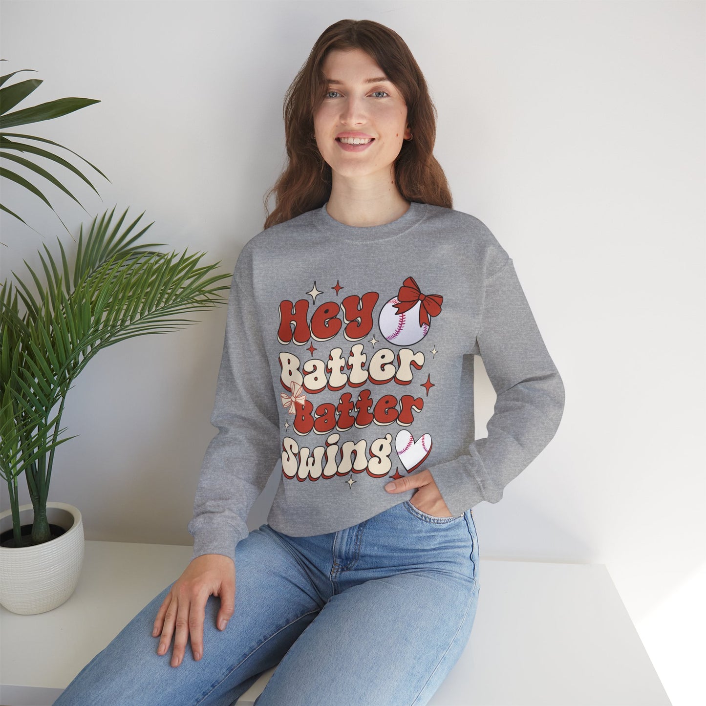 Hey Batter Batter Swing Sweatshirt | Playful Swinger Humor Pullover | ENM & Polyamory Lifestyle Apparel