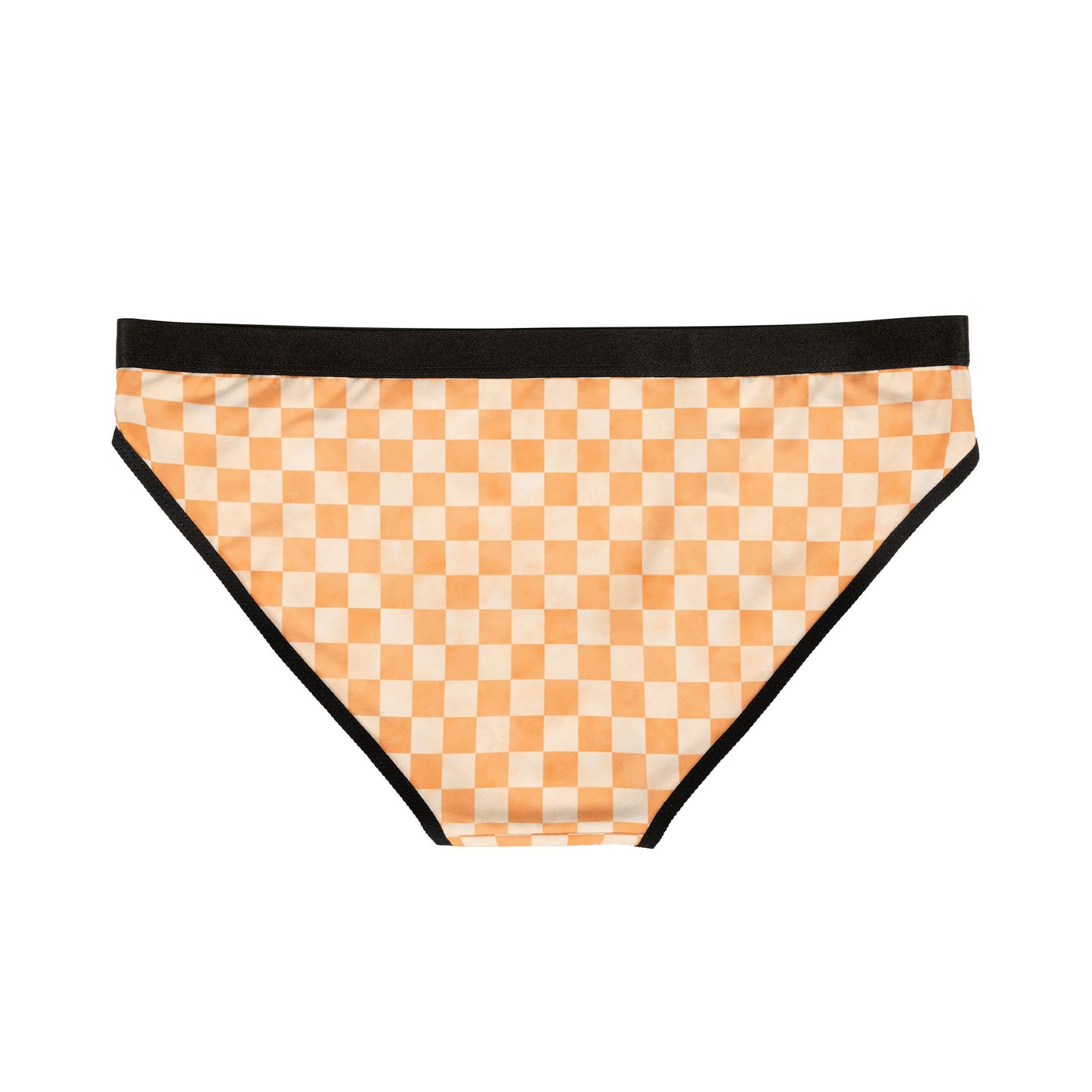 Orange Checker Women’s Panties | Aesthetic Bikini Cut Underwear | ENM & Polyamory Friendly Lingerie