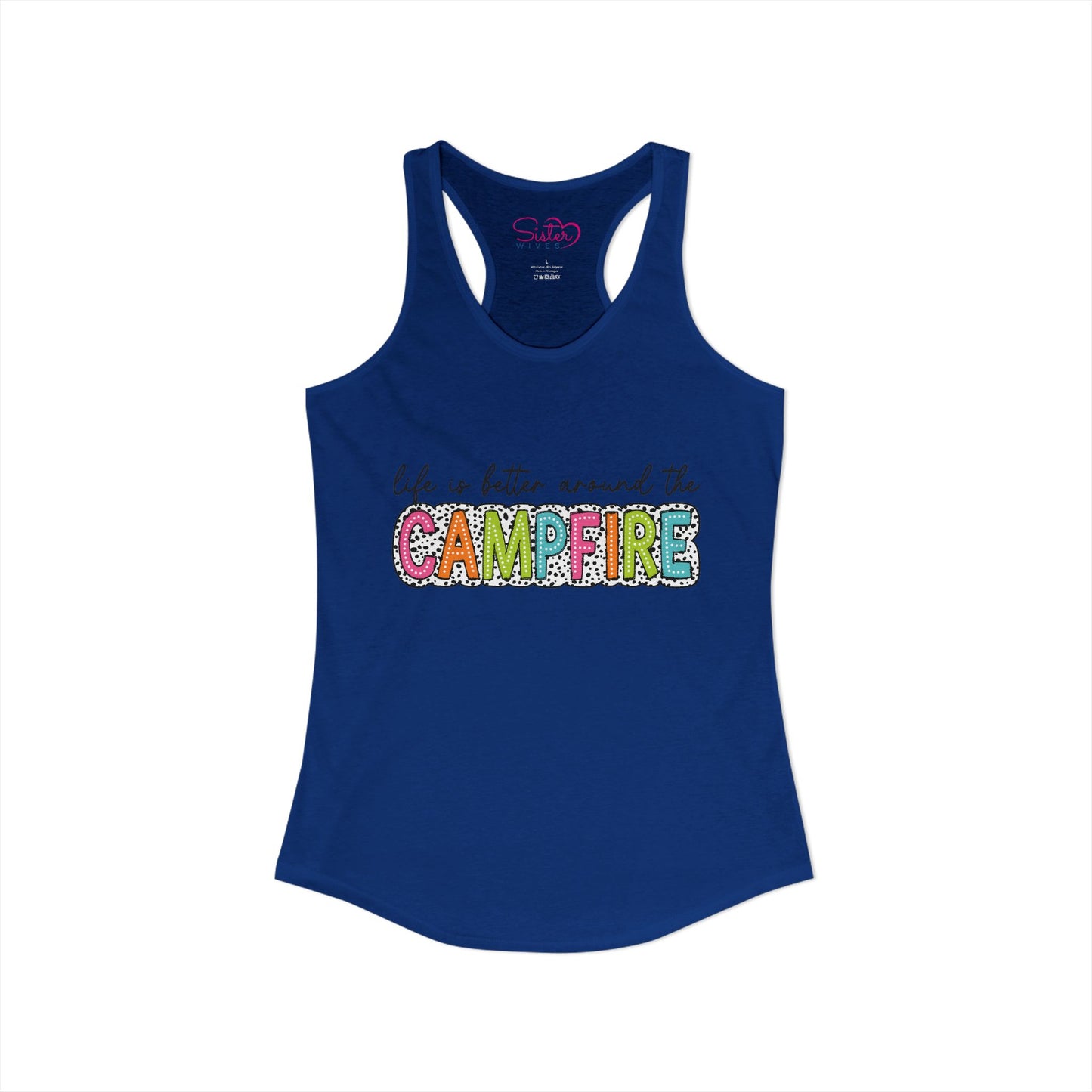 Campfire Racerback Tank | Cozy Outdoorsy Summer Tank Top | Chosen Family Camping Shirt | Inclusive Lifestyle Apparel