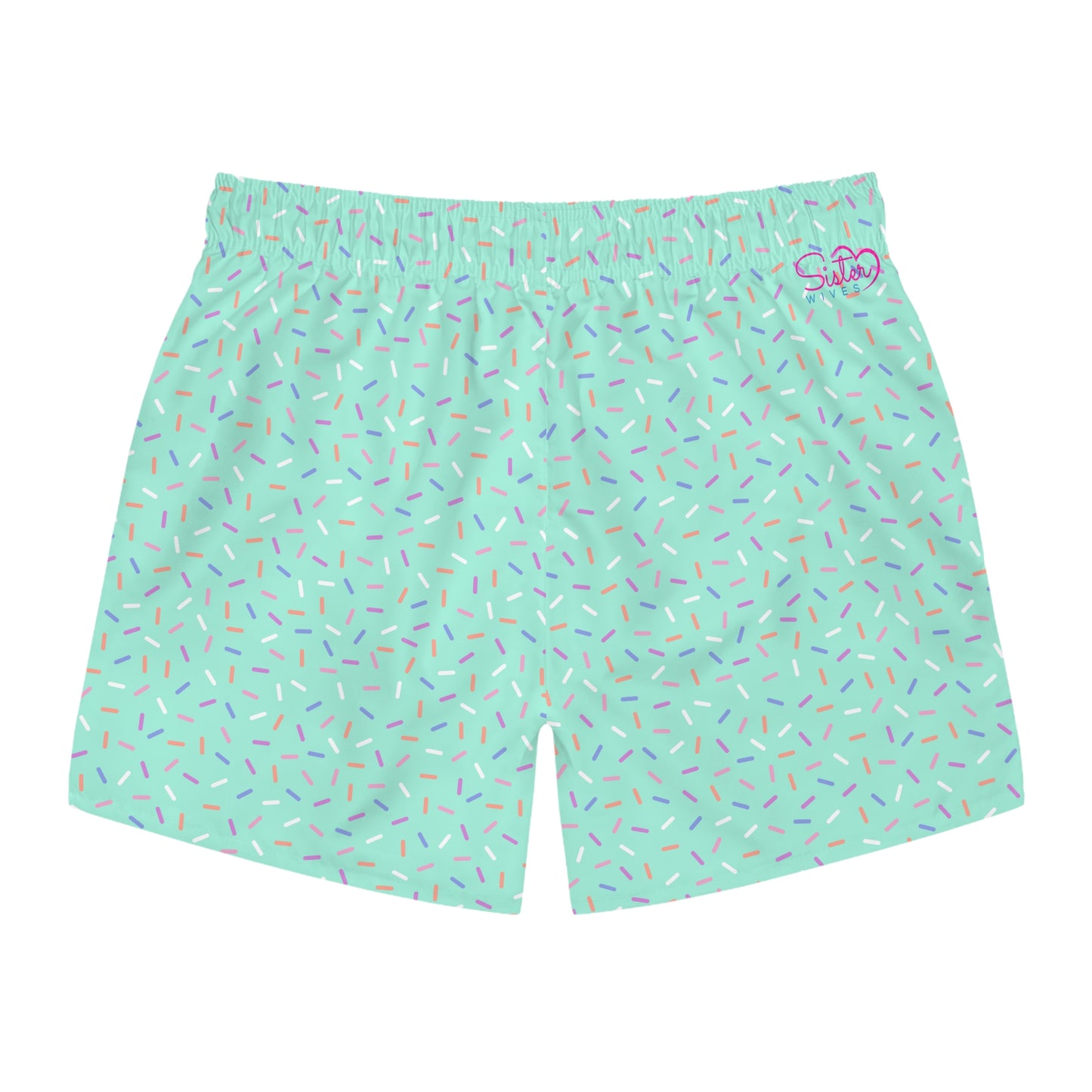 Men’s Rainbow Sprinkle Swim Trunks – Pastel Confetti Summer Swim Shorts, Fun Pool & Beach Board Shorts, Fast-Dry AOP Trunks