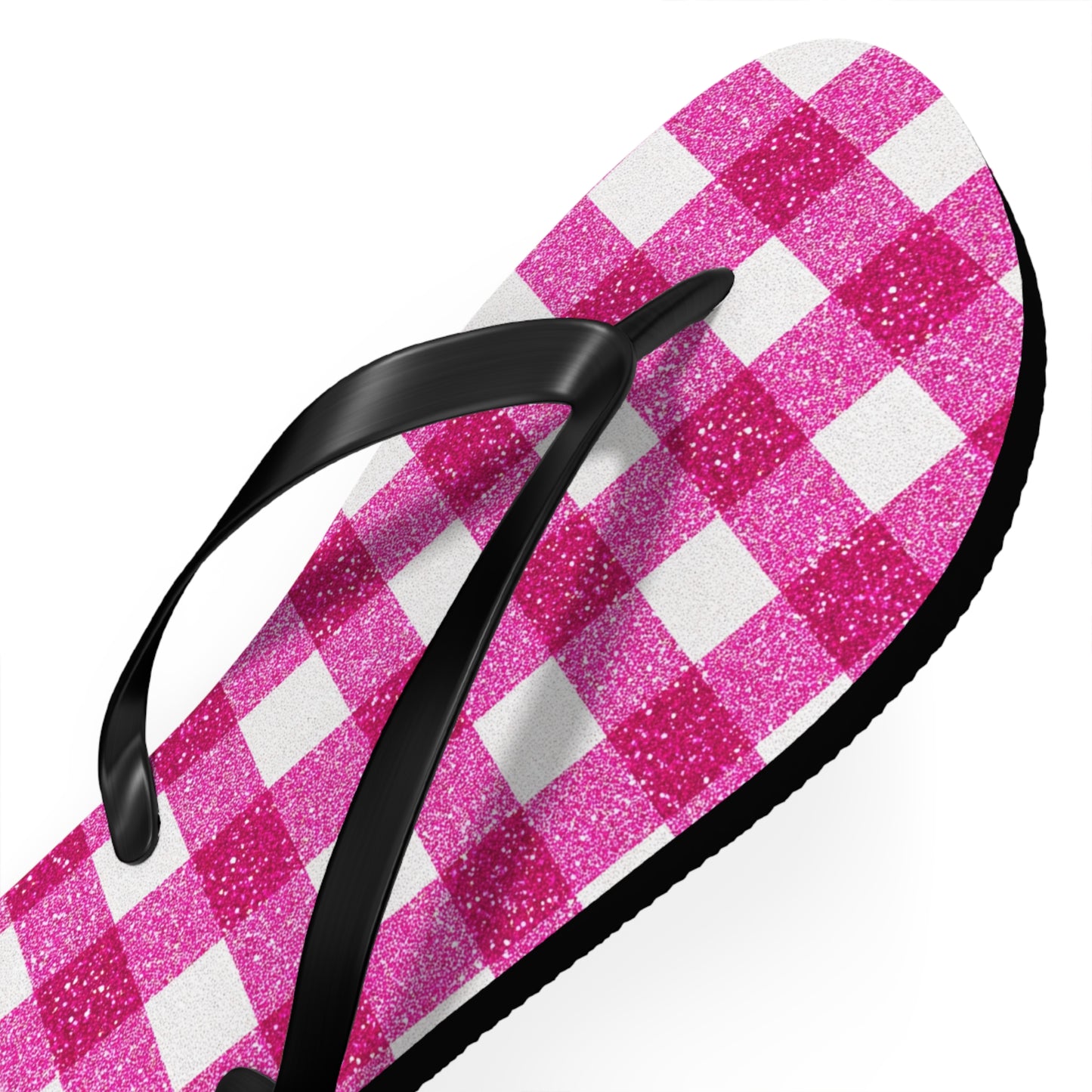 Pink Gingham Flip Flops for Women | Ethical Non Monogamy & Poly Lifestyle Sandals