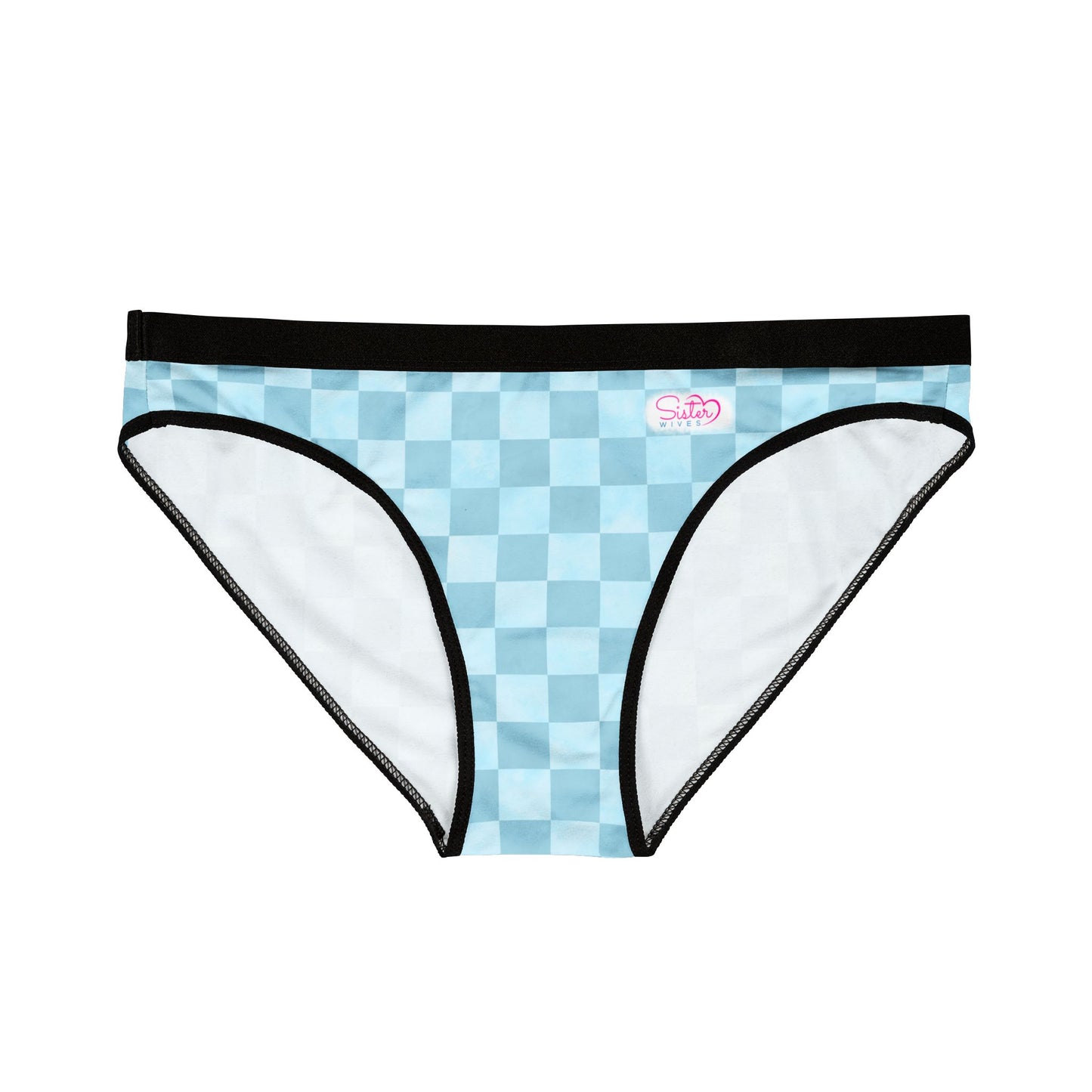 Blue Checker Women’s Panties | Aesthetic Bikini Cut Underwear | ENM & Polyamory Friendly Sisterwives Lingerie