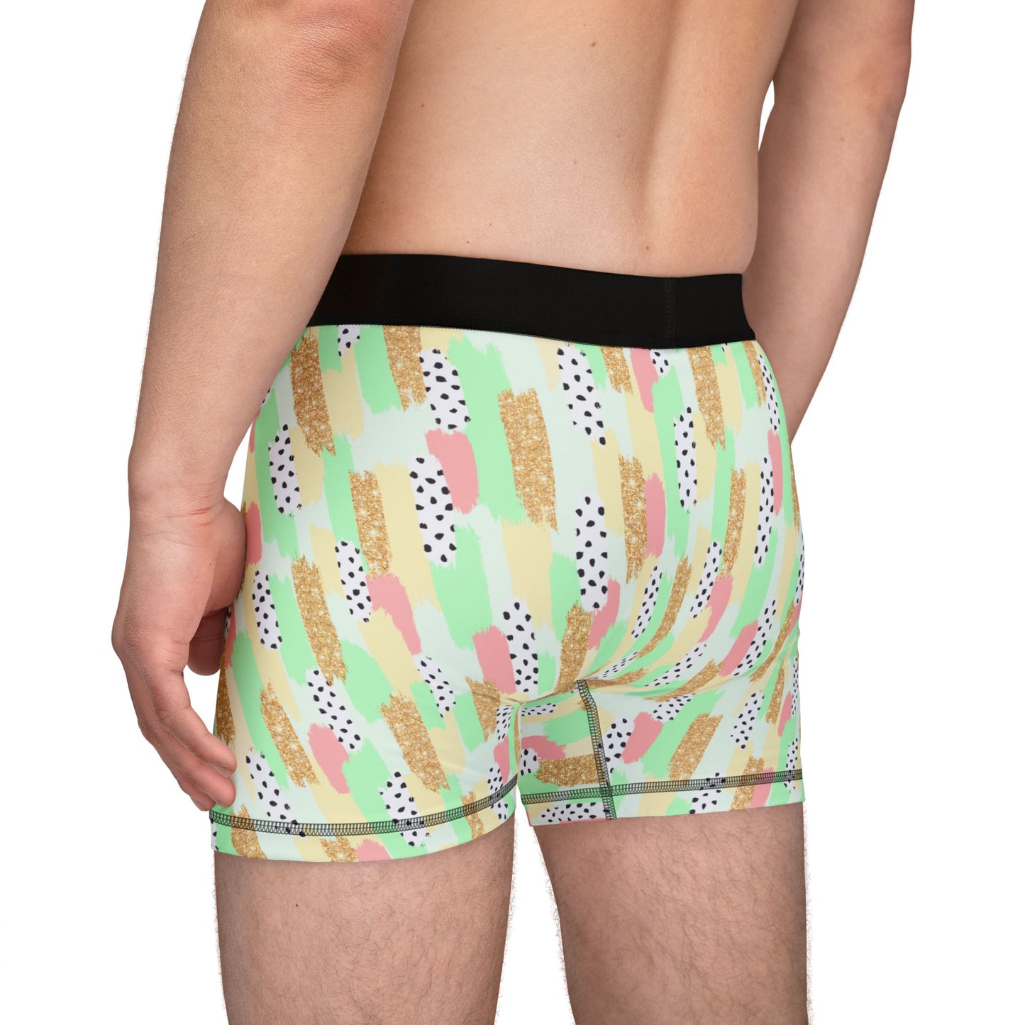 Pastel Abstract Men’s Boxer Briefs | Polyamory-Friendly Underwear | ENM Men’s Loungewear | Aesthetic Stretch Boxer Briefs | Body-Positive Intimates