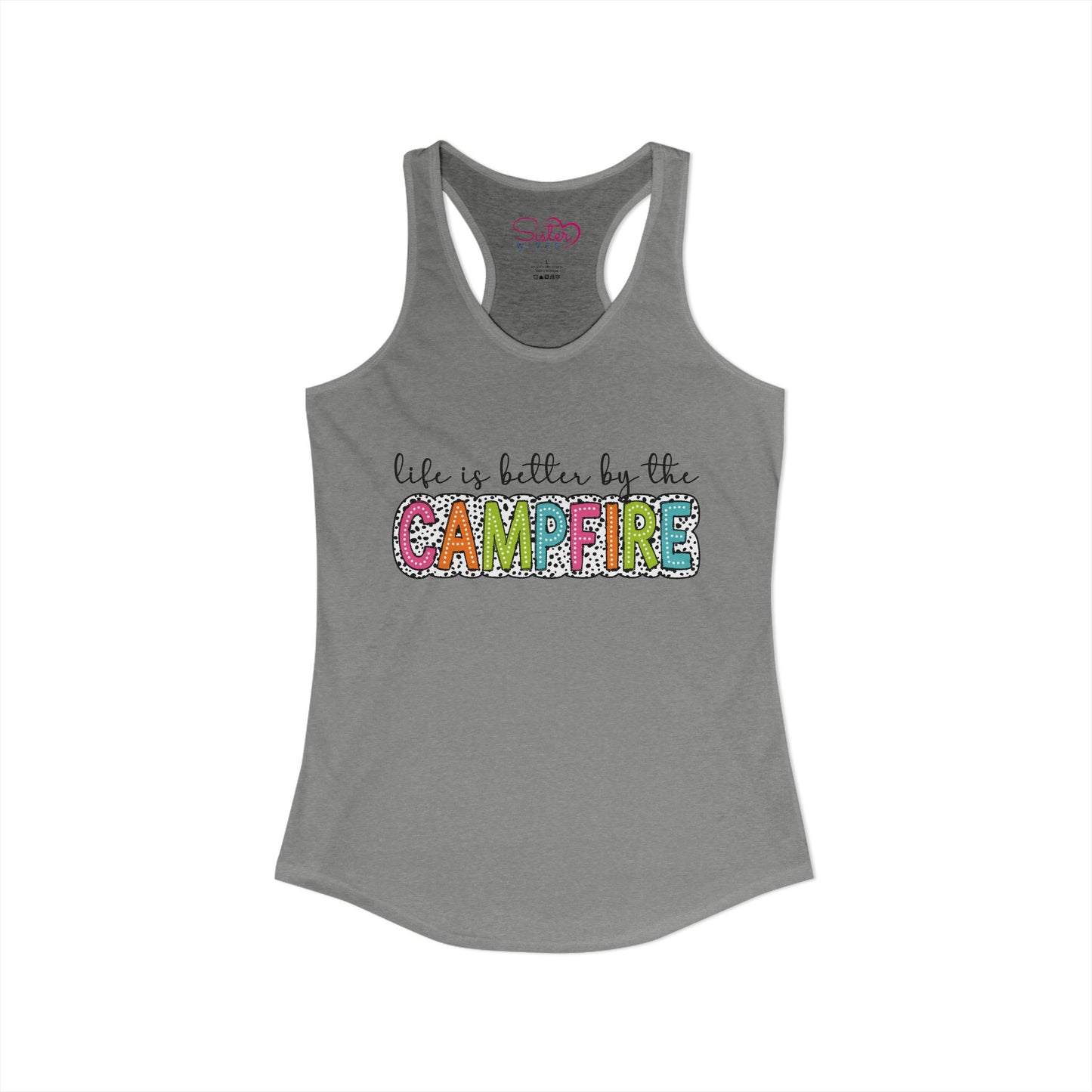 Campfire Racerback Tank | Cozy Outdoorsy Summer Tank Top | Chosen Family Camping Shirt | Inclusive Lifestyle Apparel