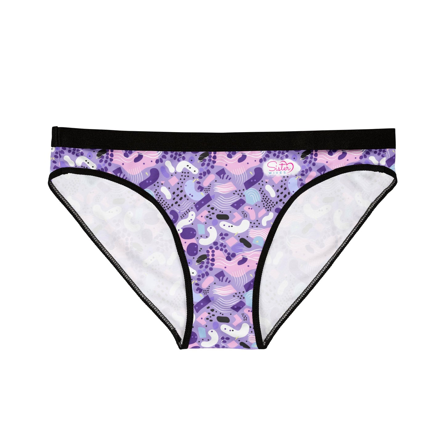 Sisterwives Retro Purple Funky Print Women's Underwear, Vibrant Lingerie, Comfortable Panties, Gift for Her, Everyday Essentials, Colorful Intimates