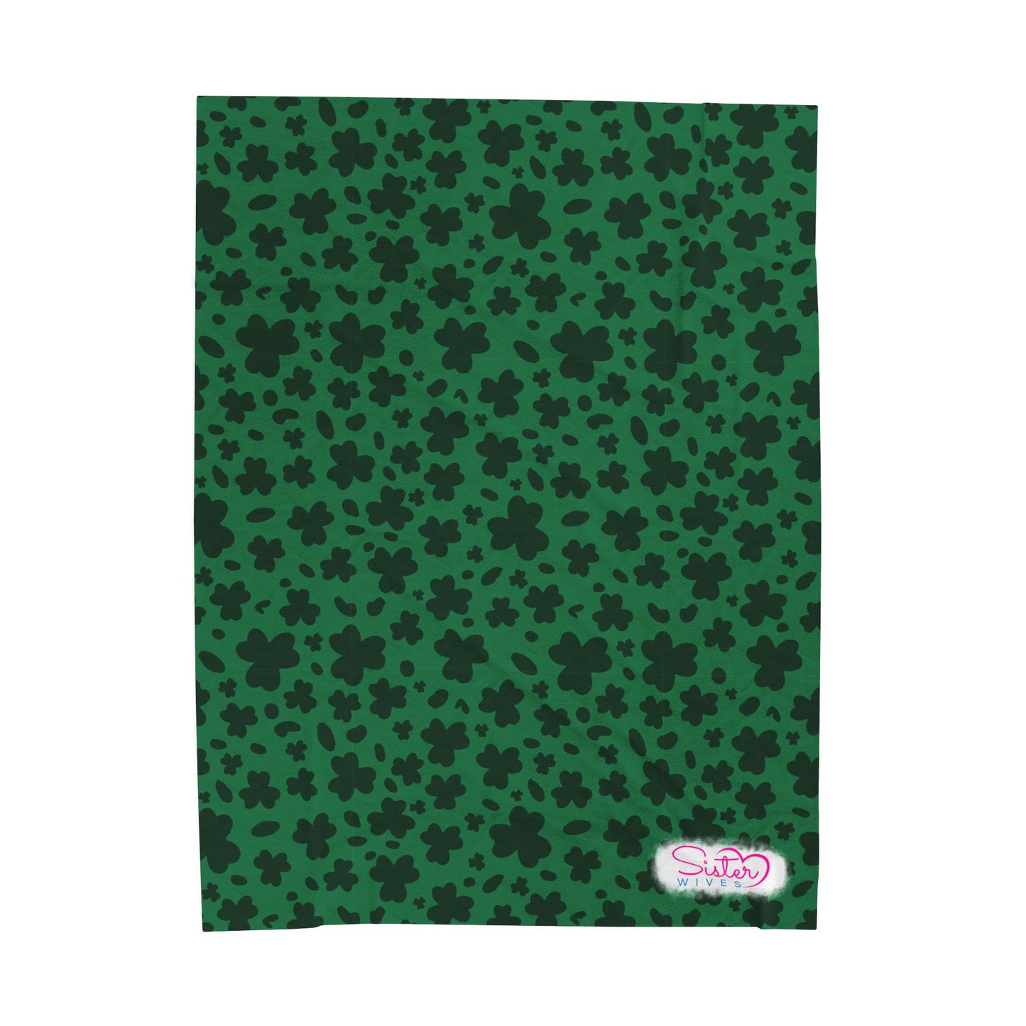 Leopard Print Shamrock Throw Blanket St. Patty’s Day Home Decor Polyamory Sisterwives ENM Friendly Home Decor | Swinger Lifestyle Cozy Blanket