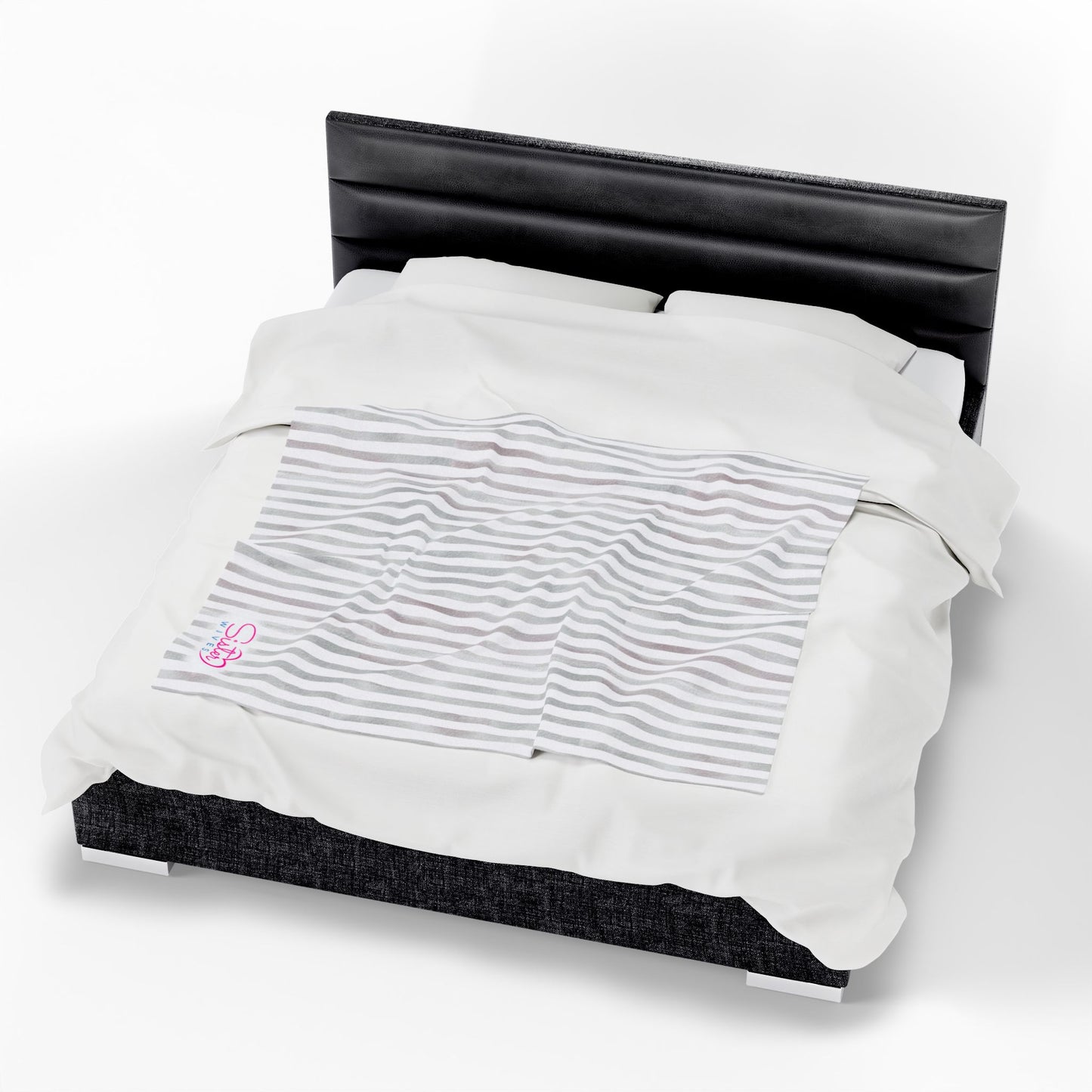 Soft Stripe Throw Blanket – Polyamory Sisterwives ENM Friendly Home Decor | Swinger Lifestyle Cozy Blanket | Minimalist Blush Stripe Throw